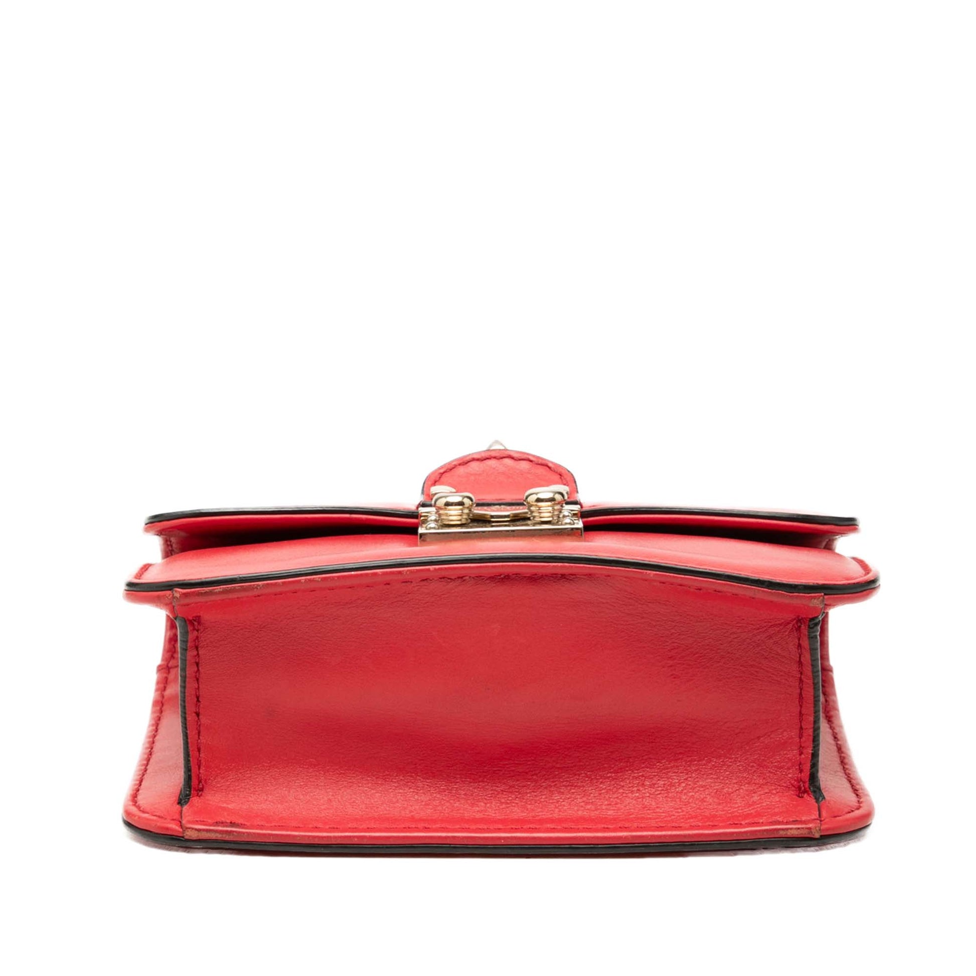 Valentino Mini Leather Rockstud Glam Lock Crossbody