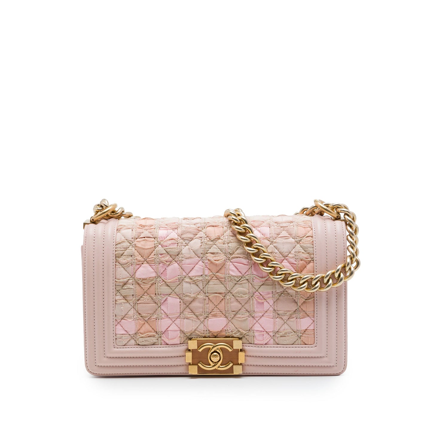 Chanel Old Medium Tweed and Lambskin Boy Flap