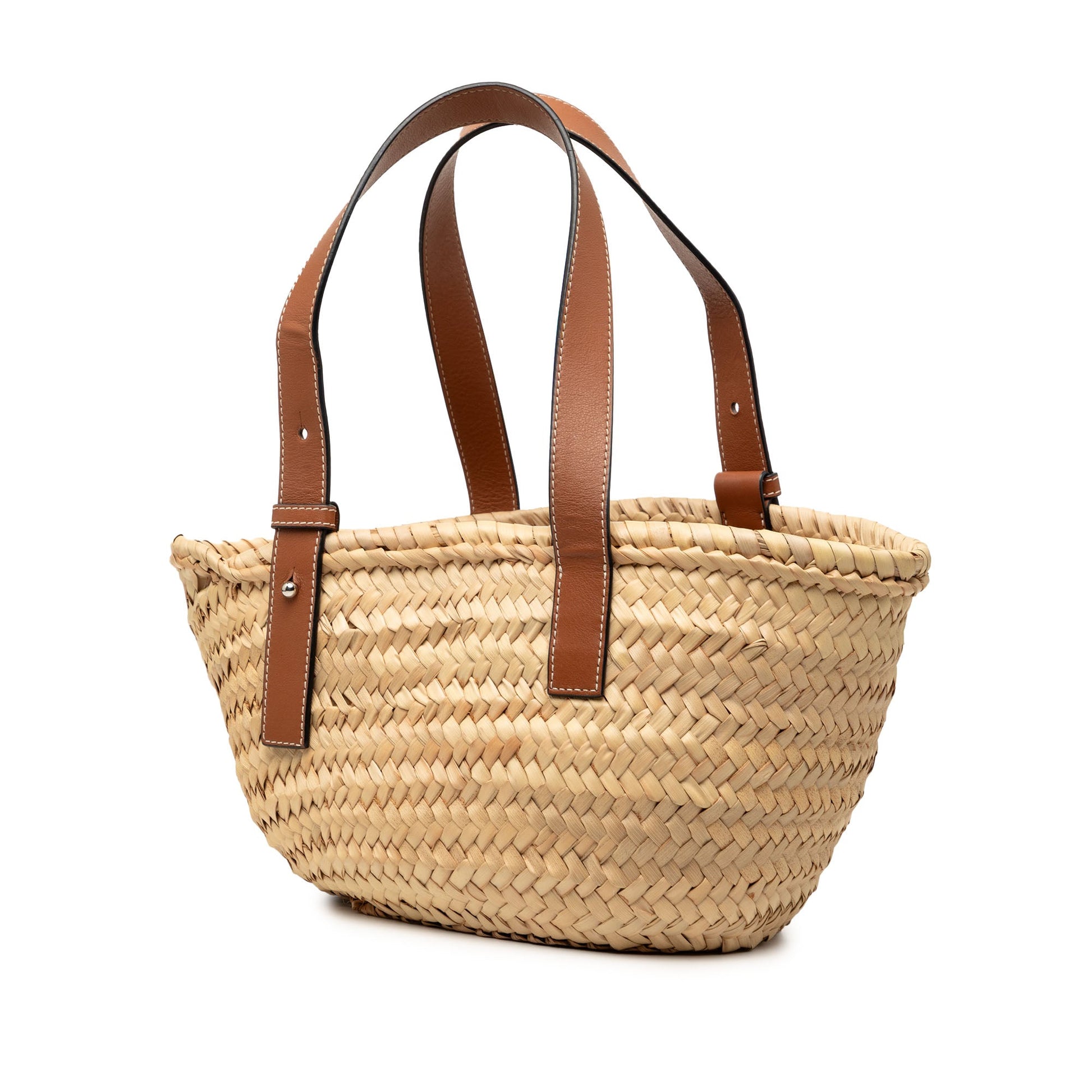 LOEWE Small Raffia Anagram Basket Tote