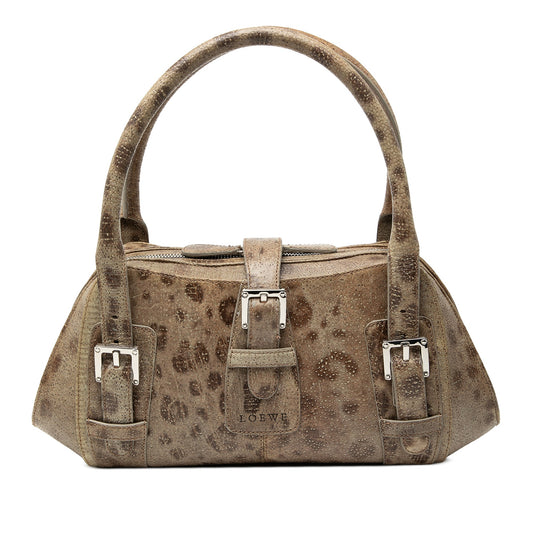 Leopard Printed Leather Senda Handbag