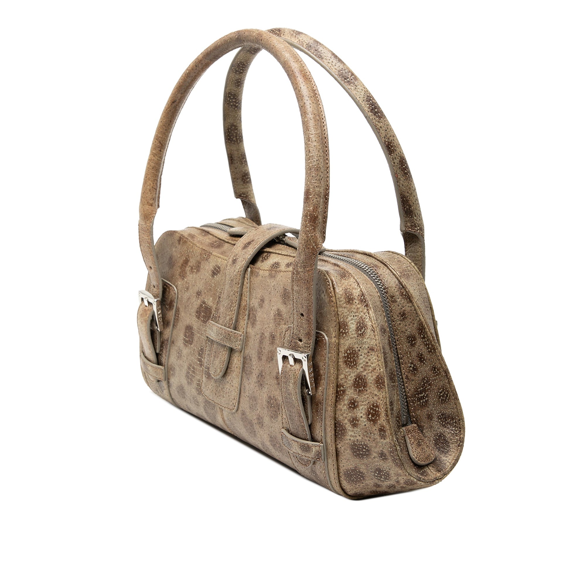 Leopard Printed Leather Senda Handbag