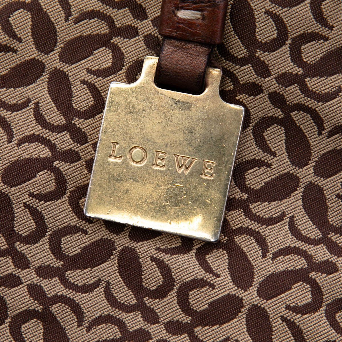 LOEWE Anagram Canvas New Road Hobo — Beige