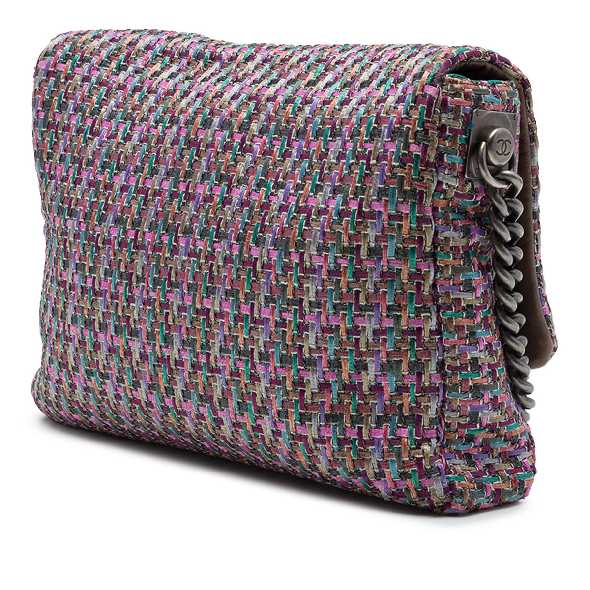 Chanel CC Multicolor Tweed Flap — Purple