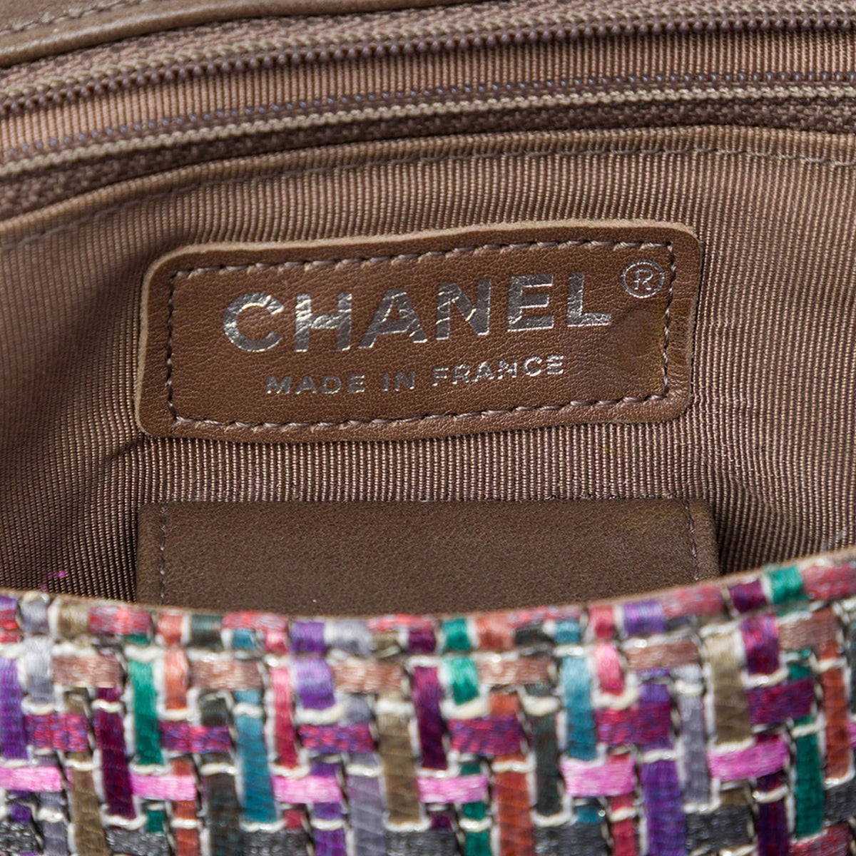 Chanel CC Multicolor Tweed Flap — Purple