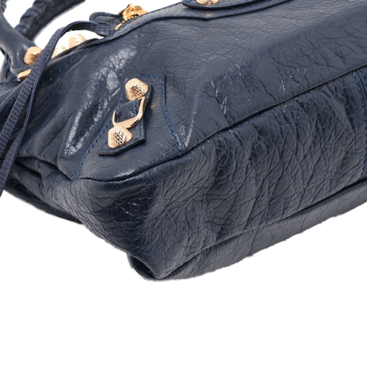 Balenciaga Lambskin Motocross Giant 21 First Satchel — Blue
