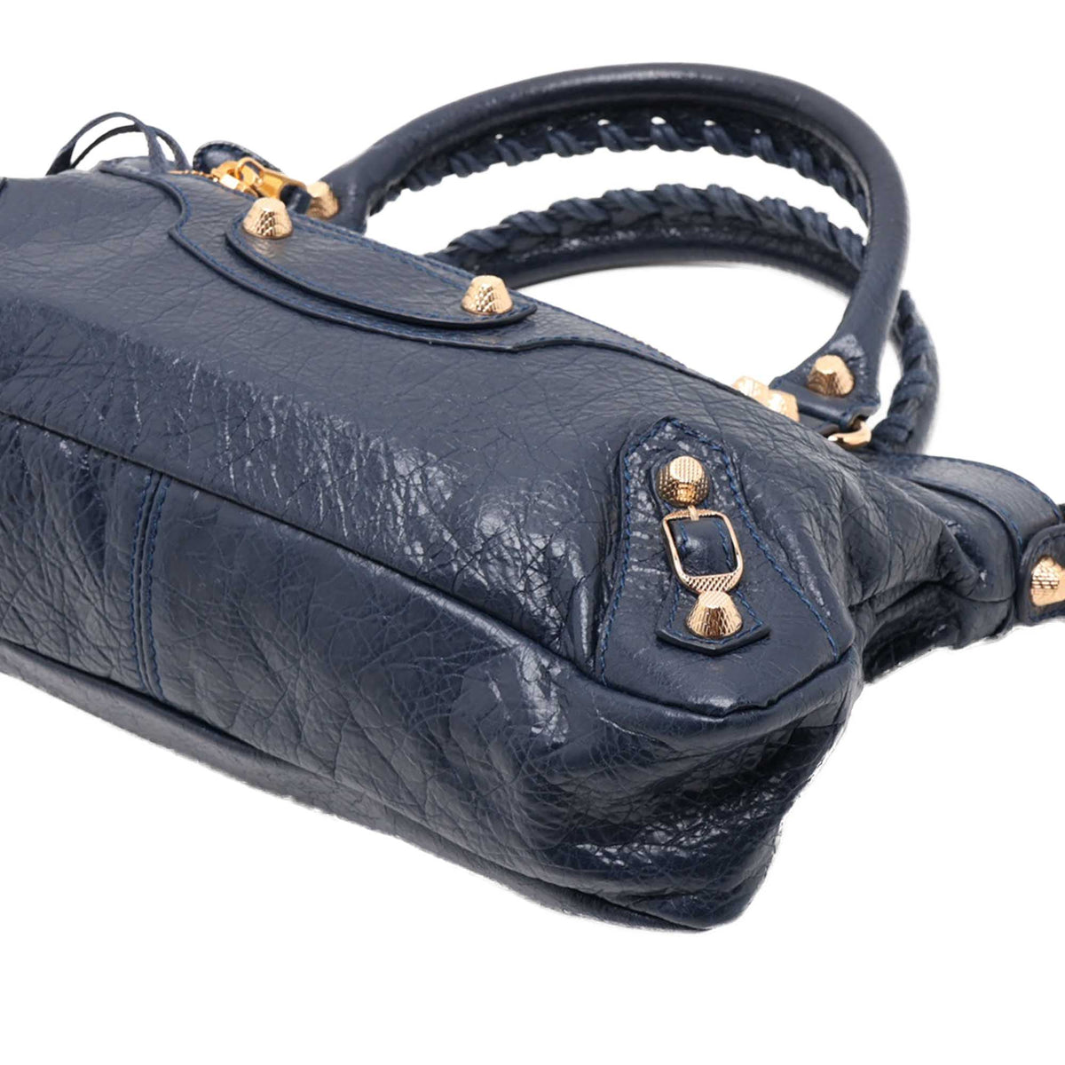 Balenciaga Lambskin Motocross Giant 21 First Satchel — Blue