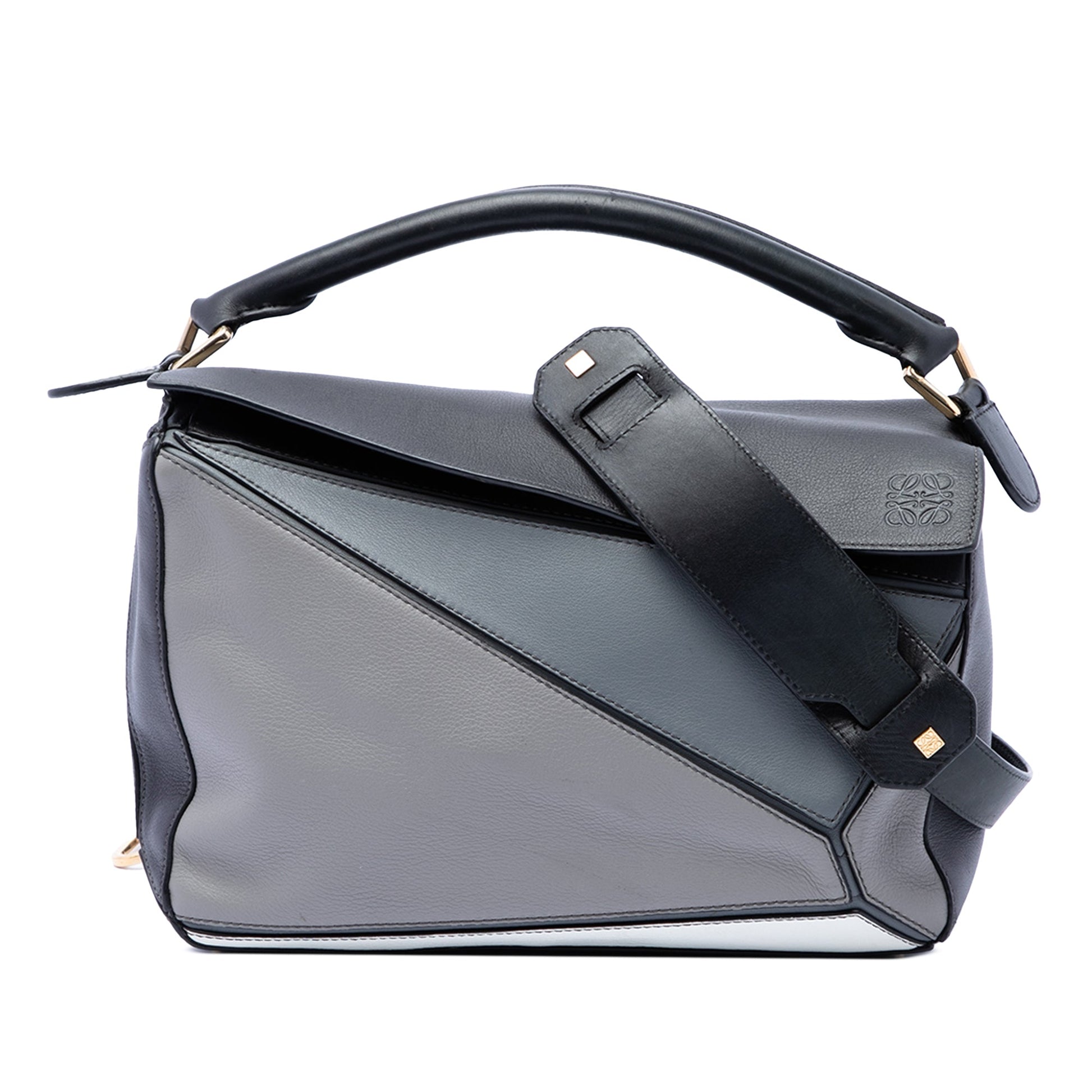 LOEWE Medium Tricolor Calfskin Puzzle Satchel