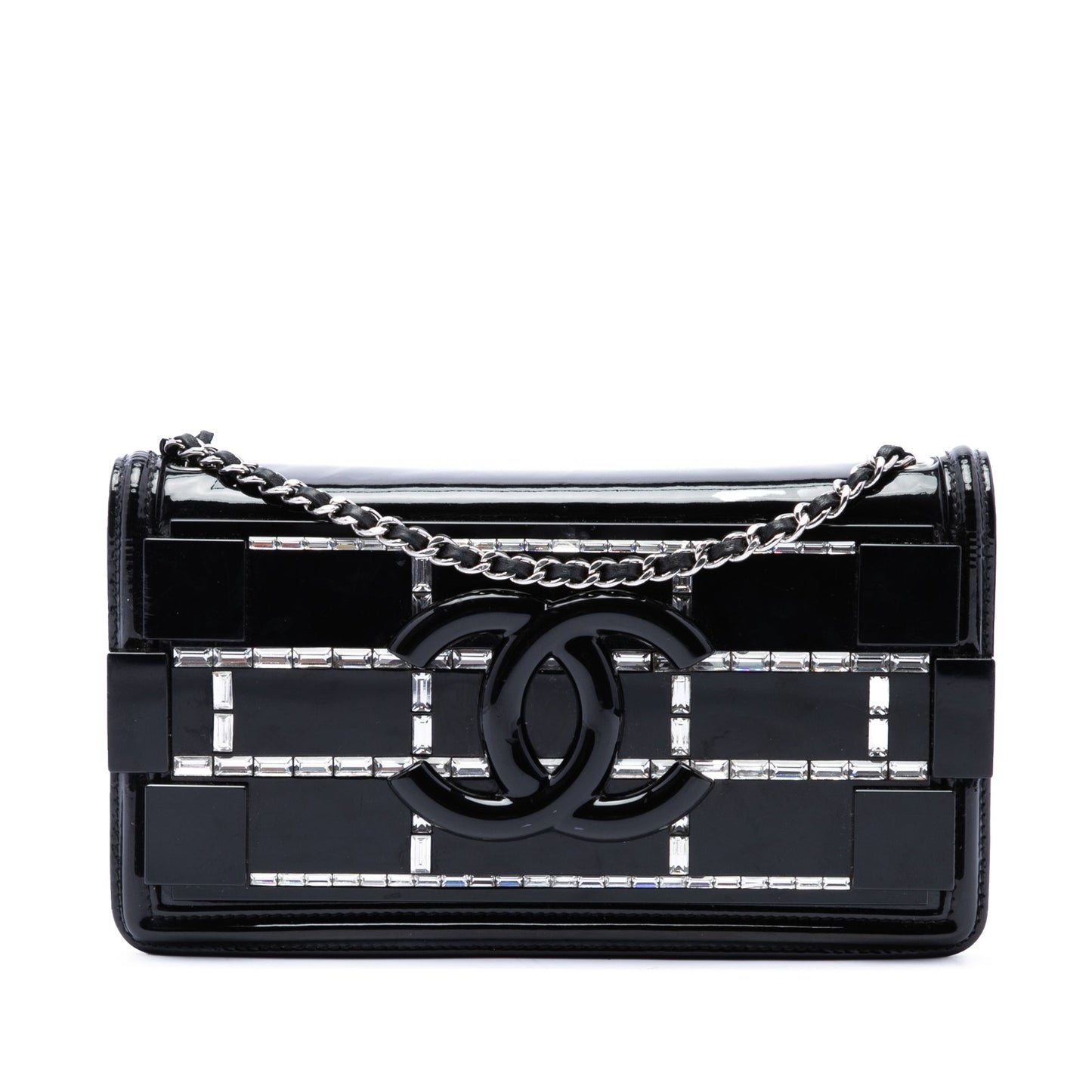 Chanel Patent and Acrylic Crystal Embellished Boy Brick Horizontal Flap