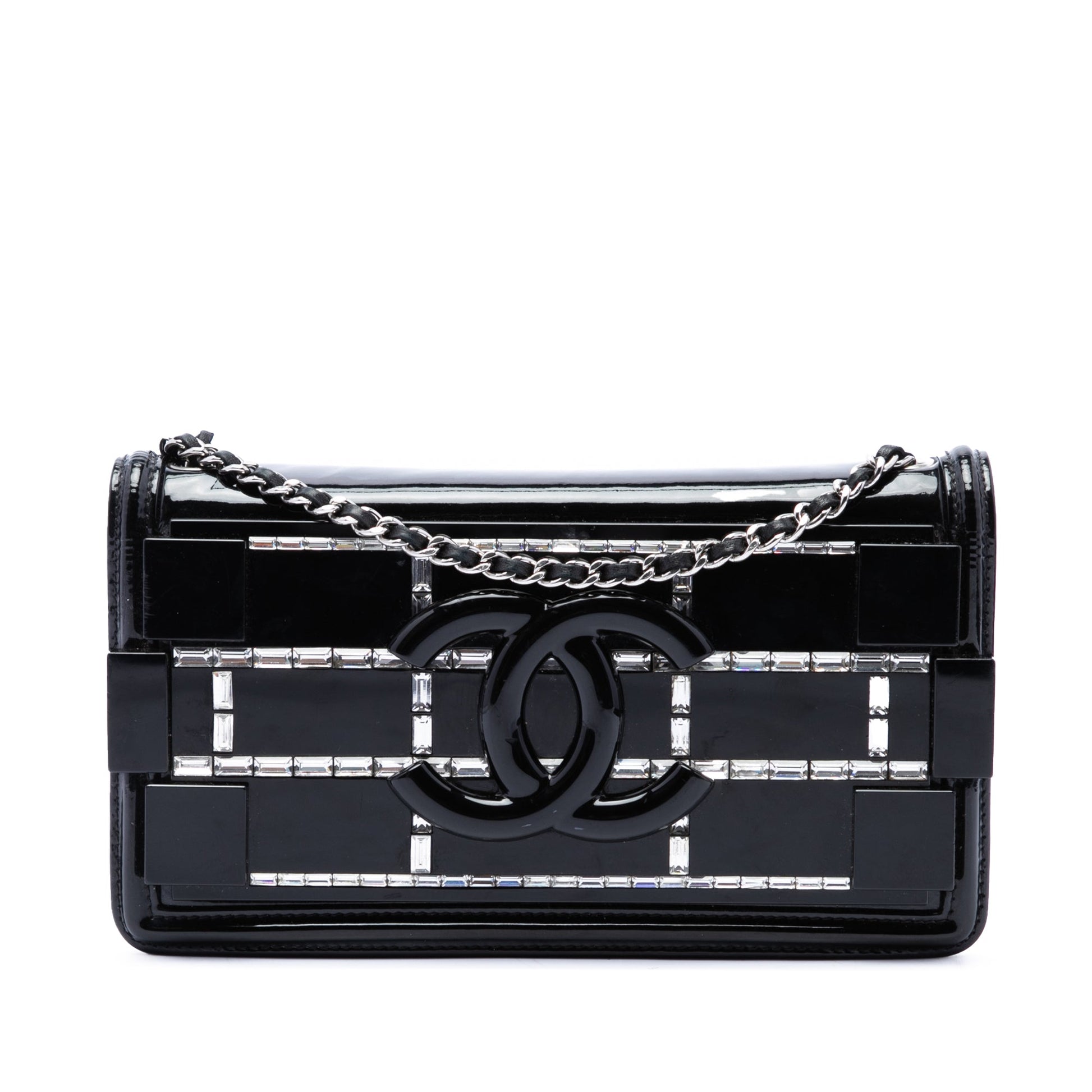 Chanel Patent and Acrylic Crystal Embellished Boy Brick Horizontal Flap