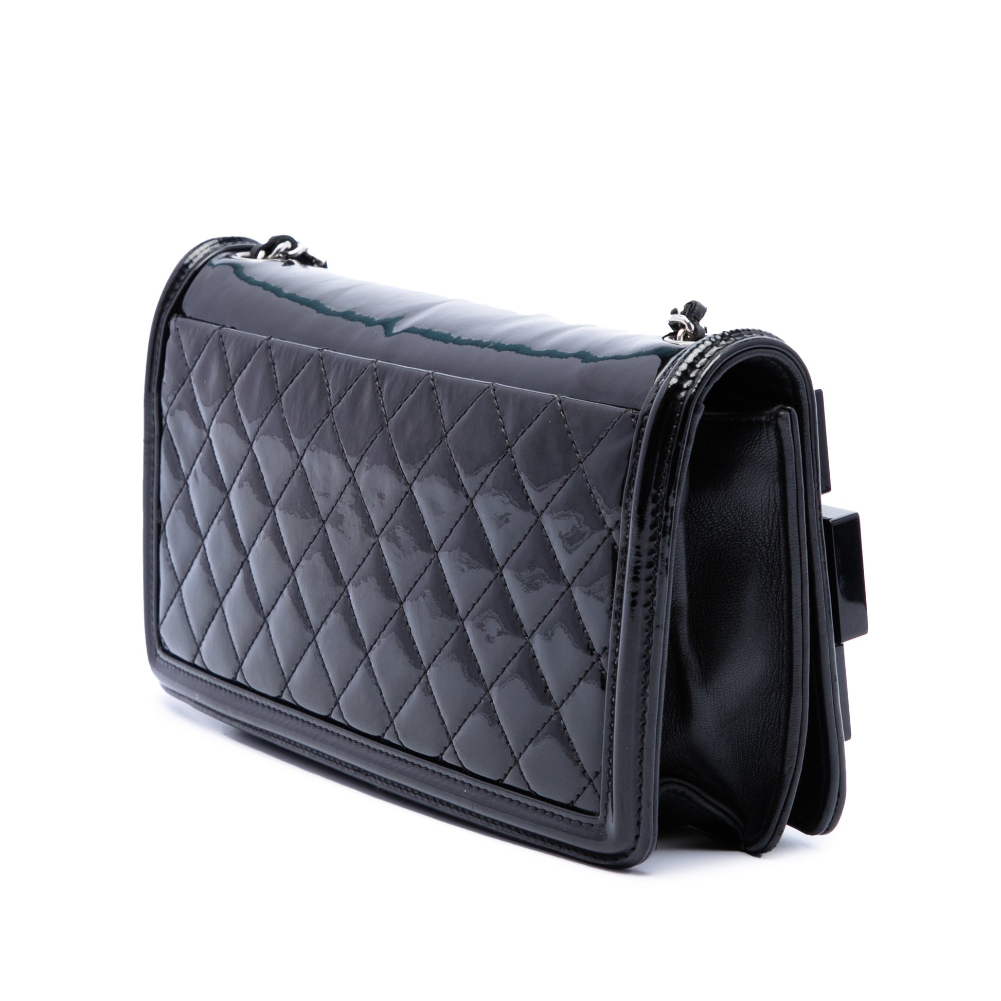 Chanel Patent and Acrylic Crystal Embellished Boy Brick Horizontal Flap