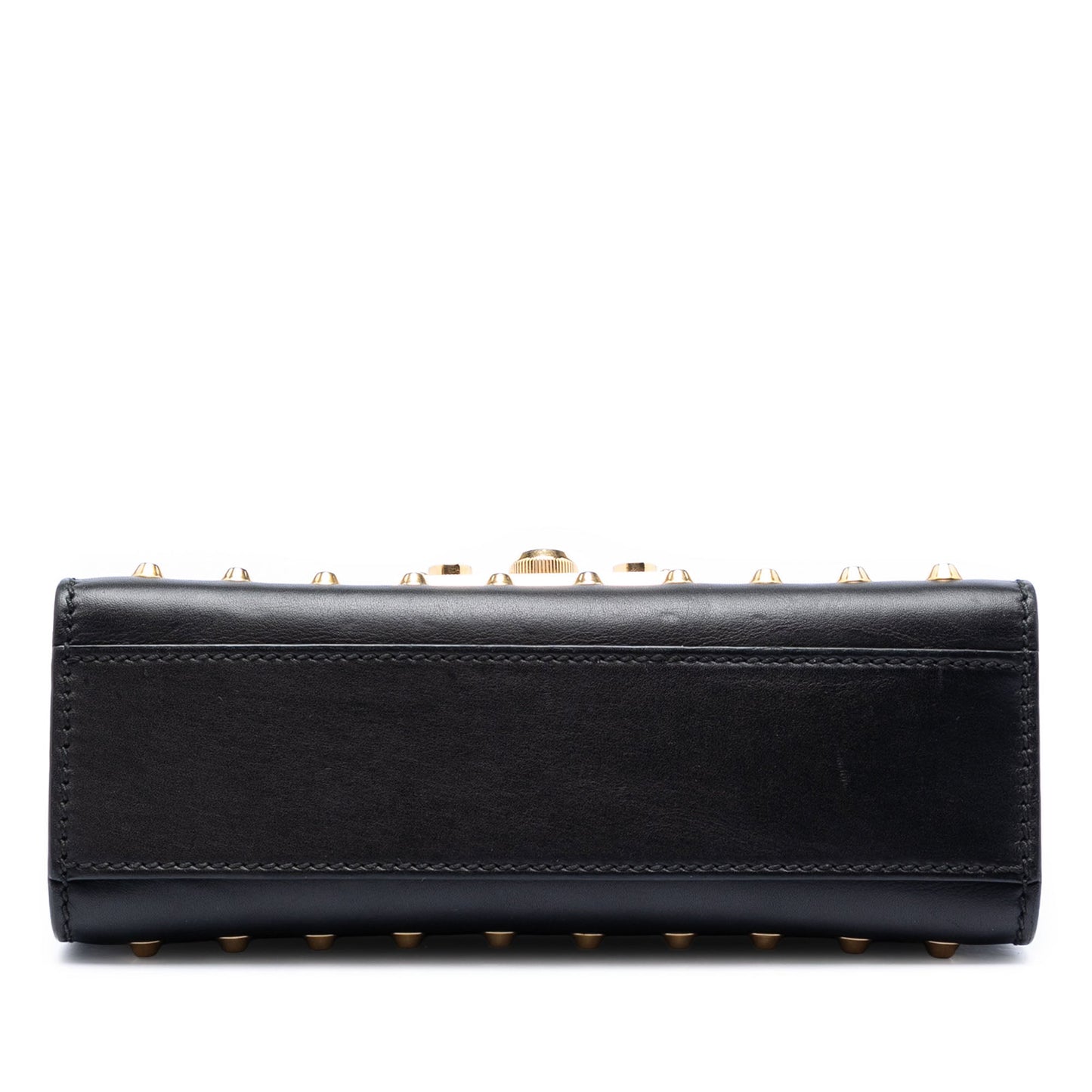 Gucci Small Pearl Studded Leather Padlock Crossbody