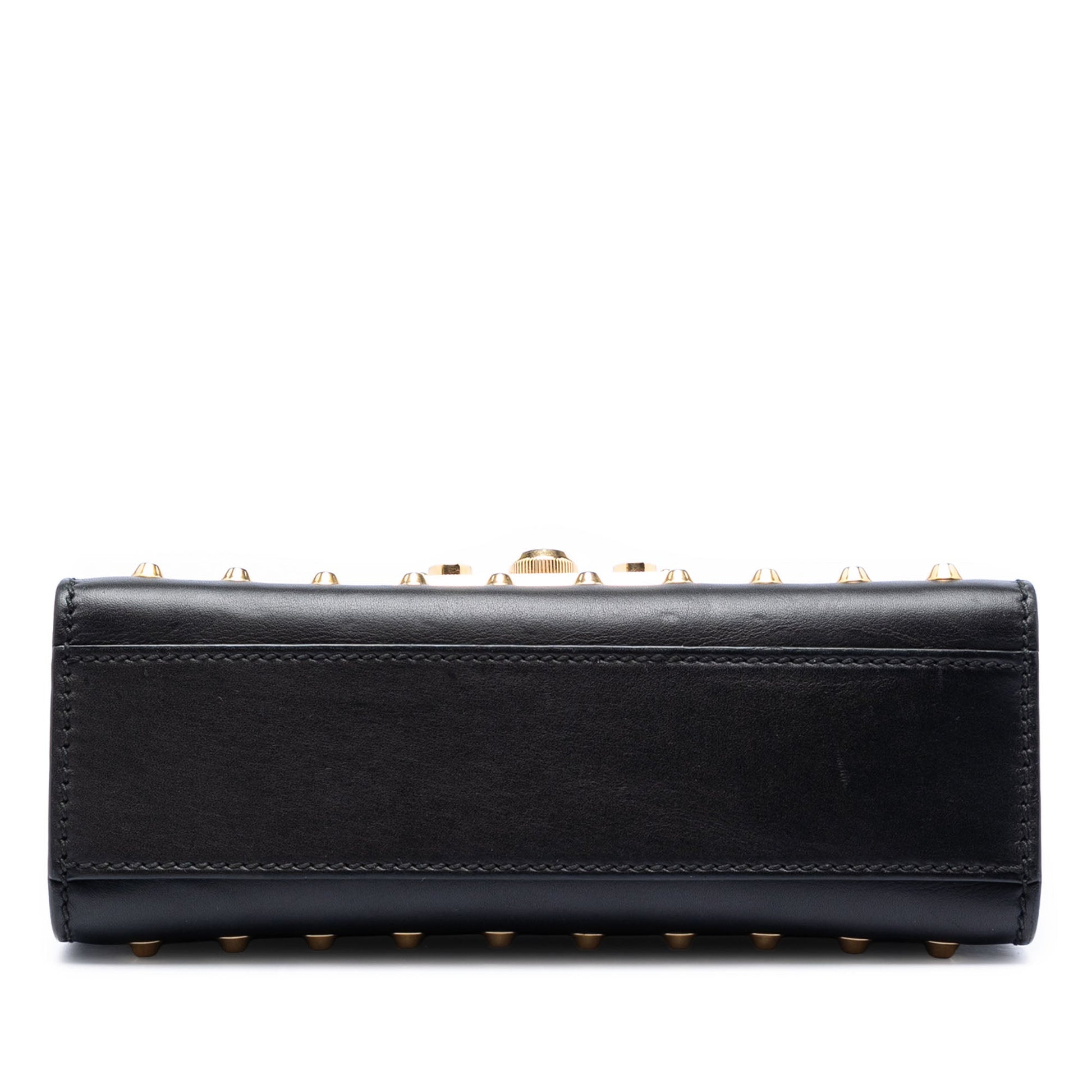 Gucci Small Pearl Studded Leather Padlock Crossbody
