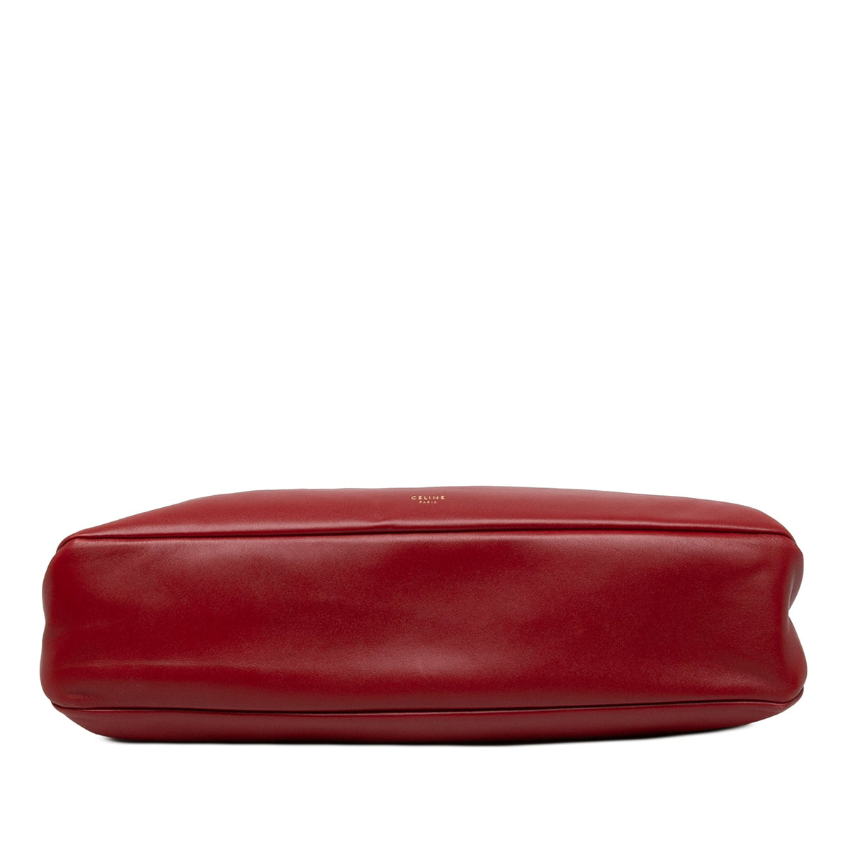 Celine Pleated Calfskin French Lock Clutch — Red