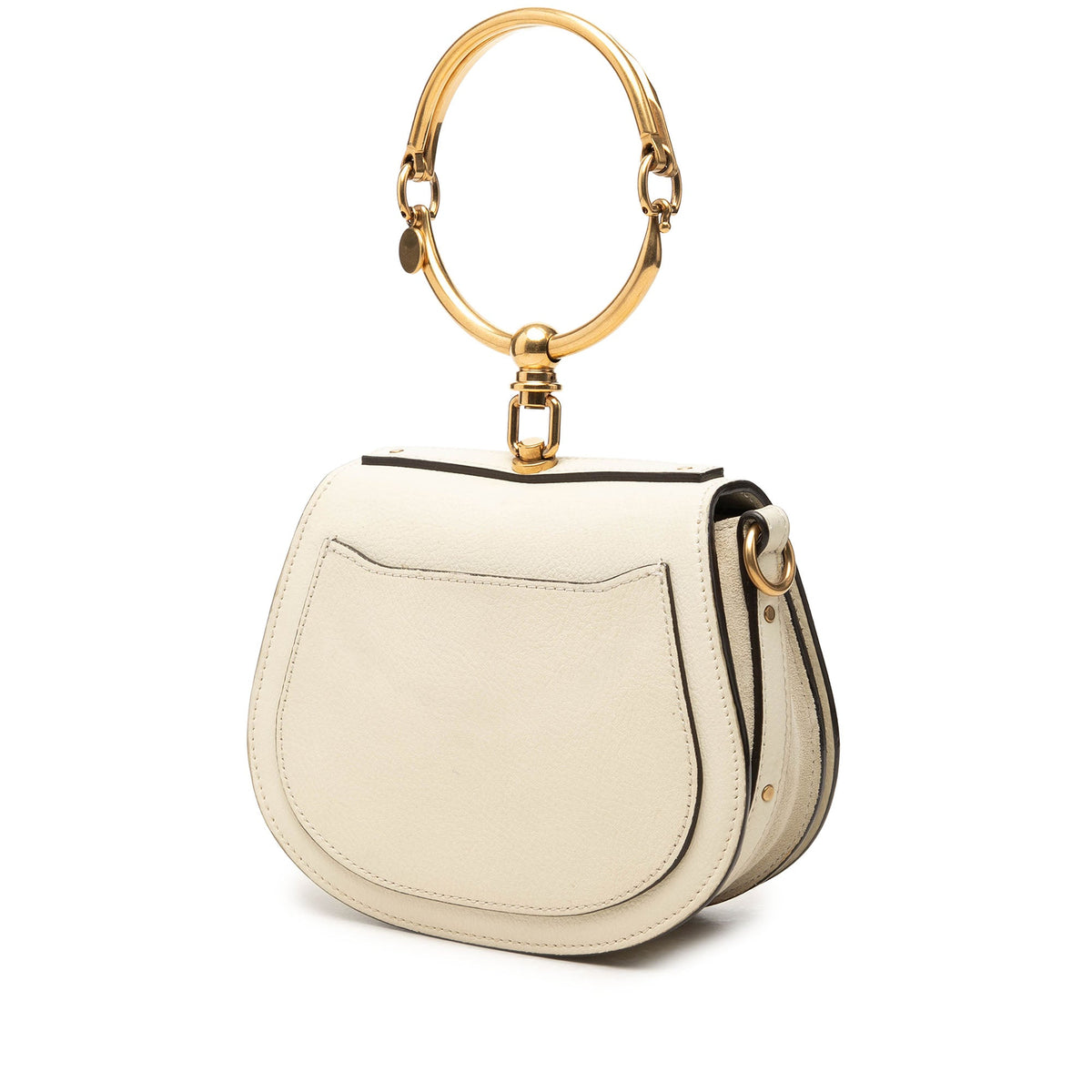 Chloé Small Leather Nile Bracelet Satchel — White