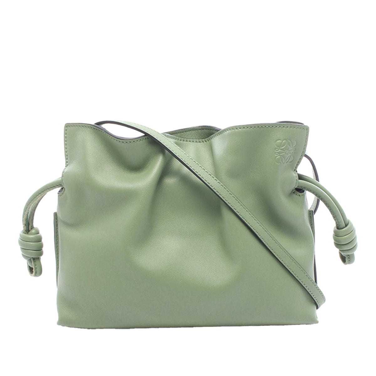 LOEWE Mini Nappa Flamenco Knot Clutch — Green