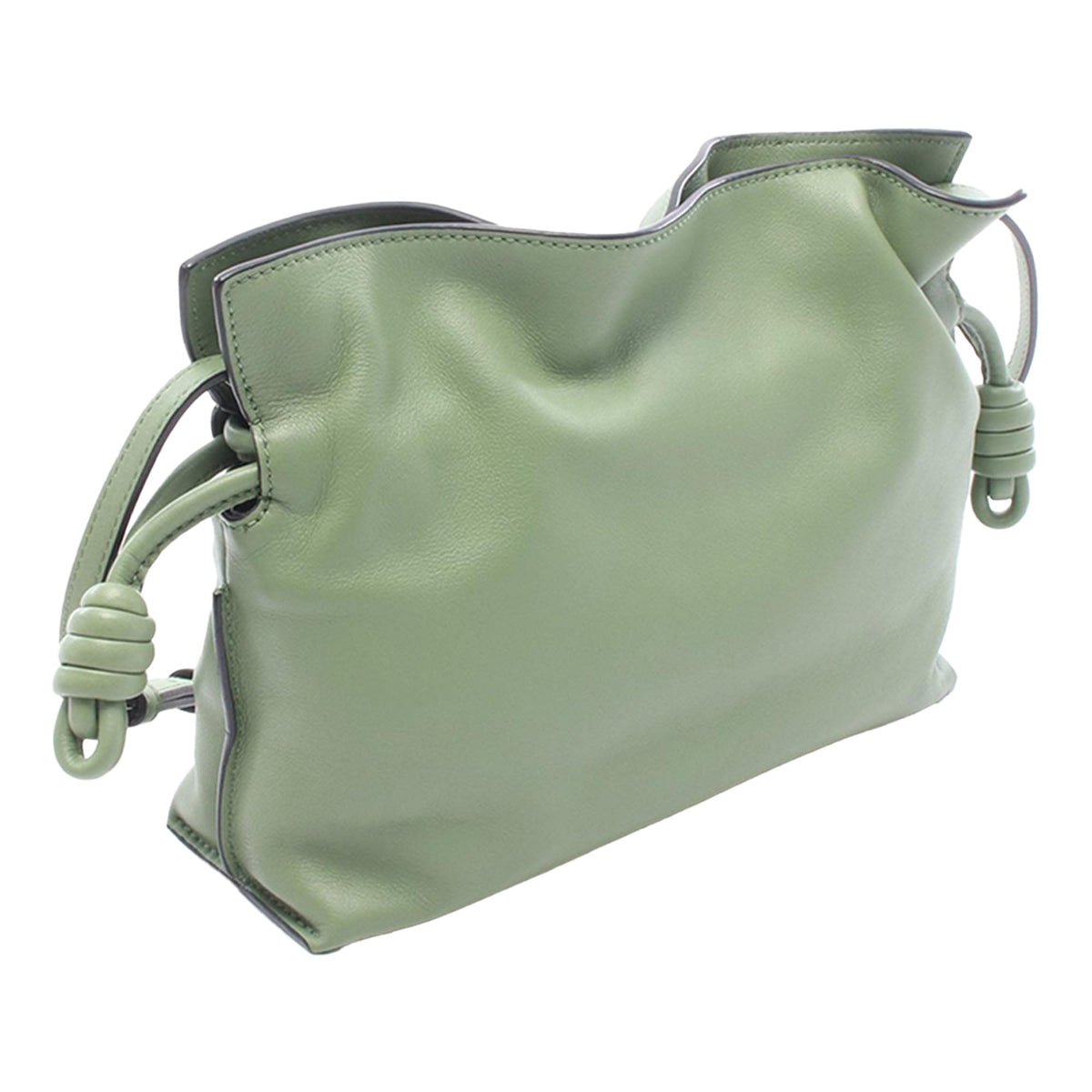 LOEWE Mini Nappa Flamenco Knot Clutch — Green