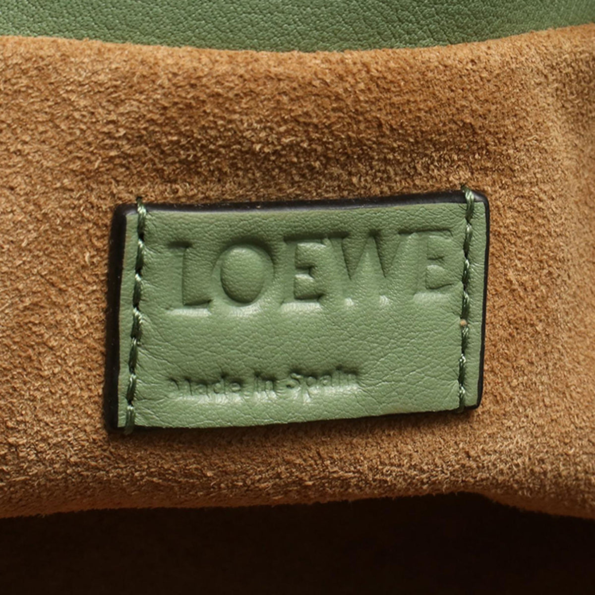 LOEWE Mini Nappa Flamenco Knot Clutch — Green