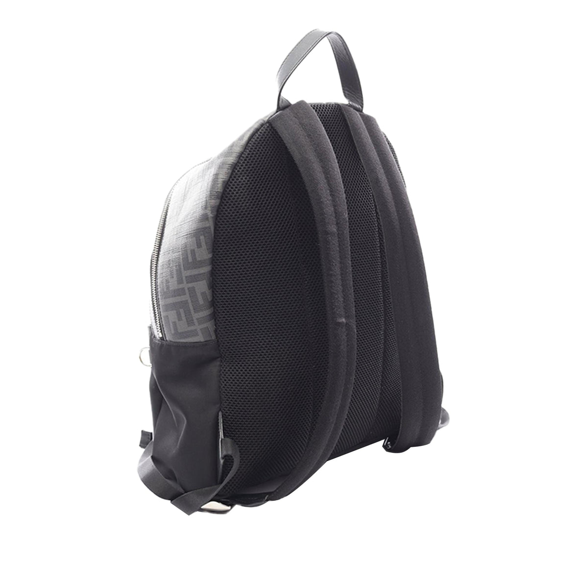 Fendi Zucca Coated Canvas and Nylon Diagonal Backpack — Black