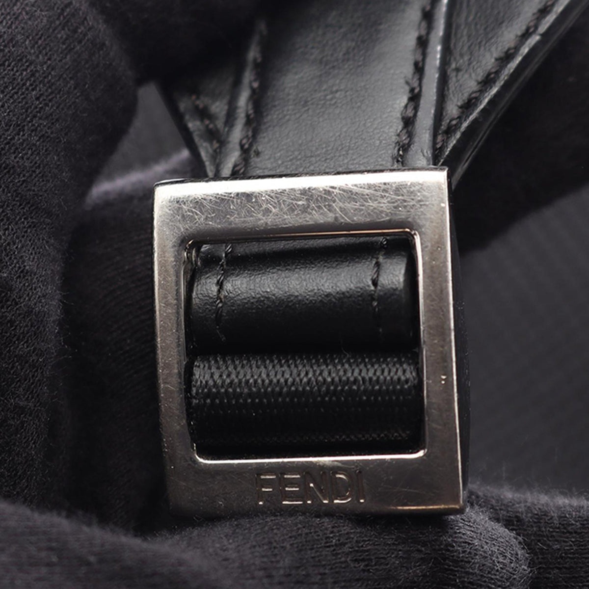 Fendi Zucca Coated Canvas and Nylon Diagonal Backpack — Black