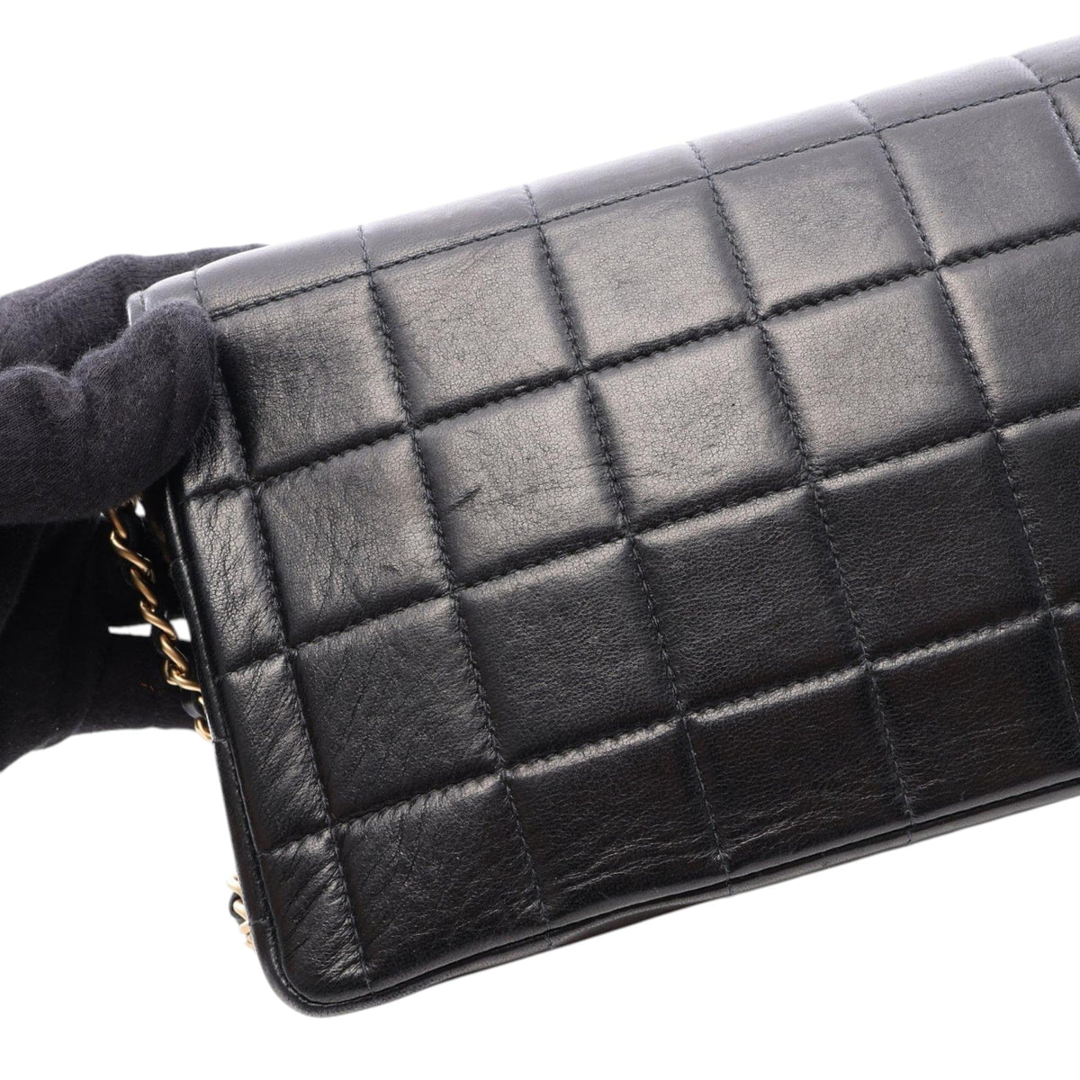 Chanel CC Choco Bar Lambskin Turnlock East West Flap