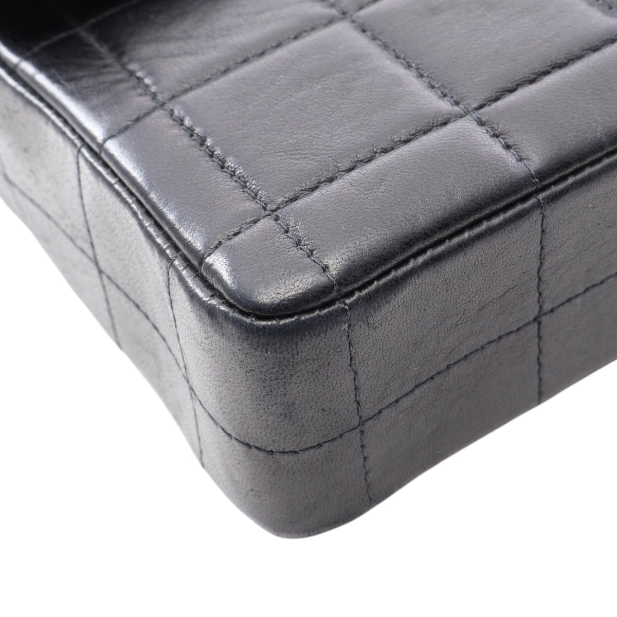 Chanel CC Choco Bar Lambskin Turnlock East West Flap