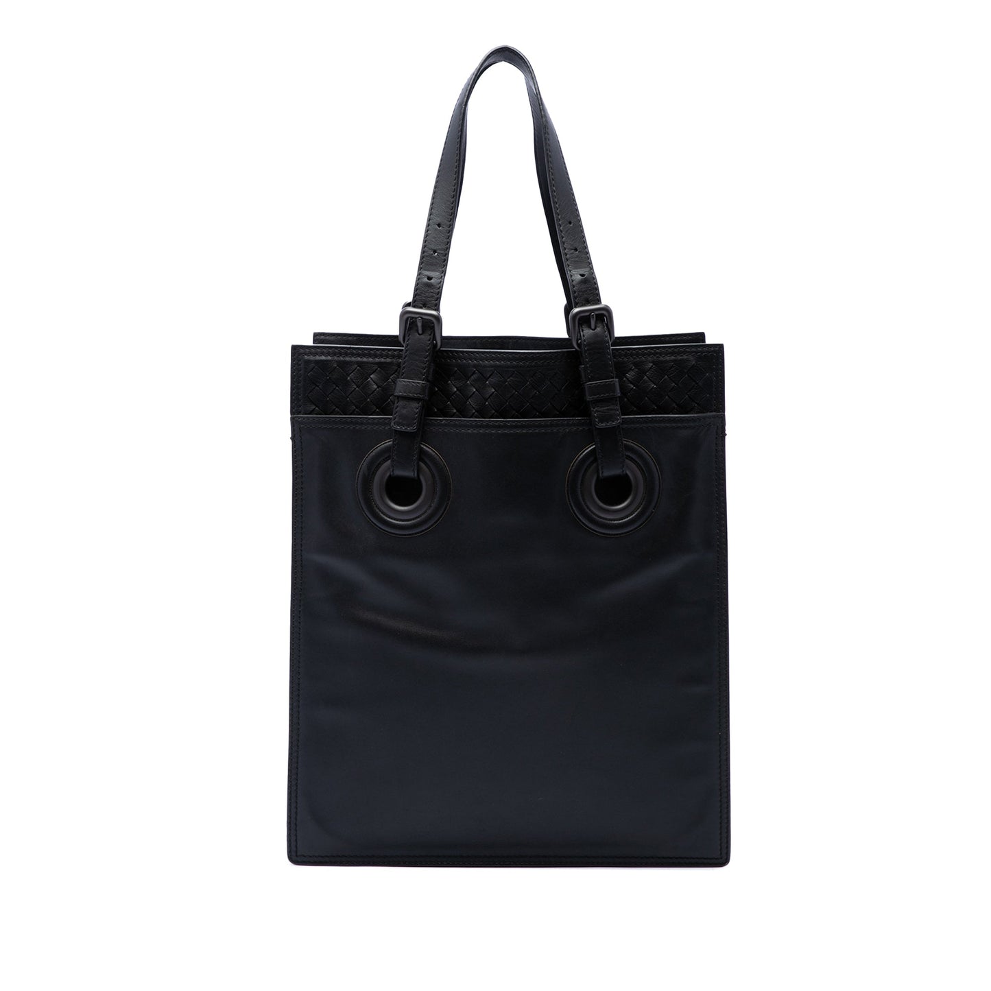 Bottega Veneta Intrecciato Trimmed Leather Oculus Tote