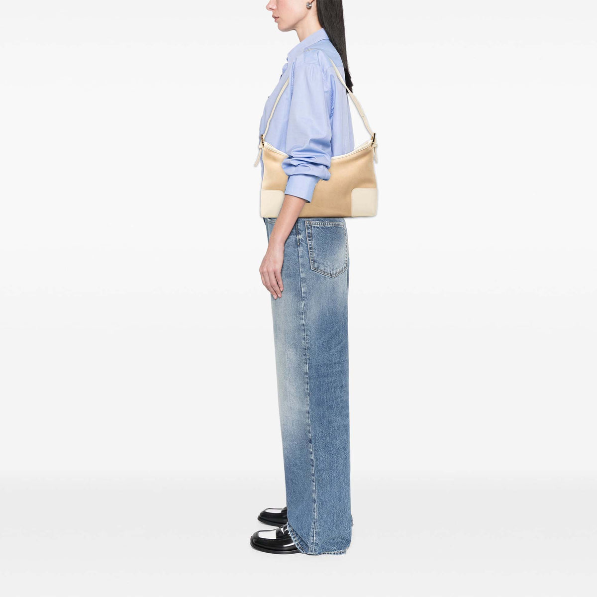 LOEWE Suede Anagram Shoulder Bag