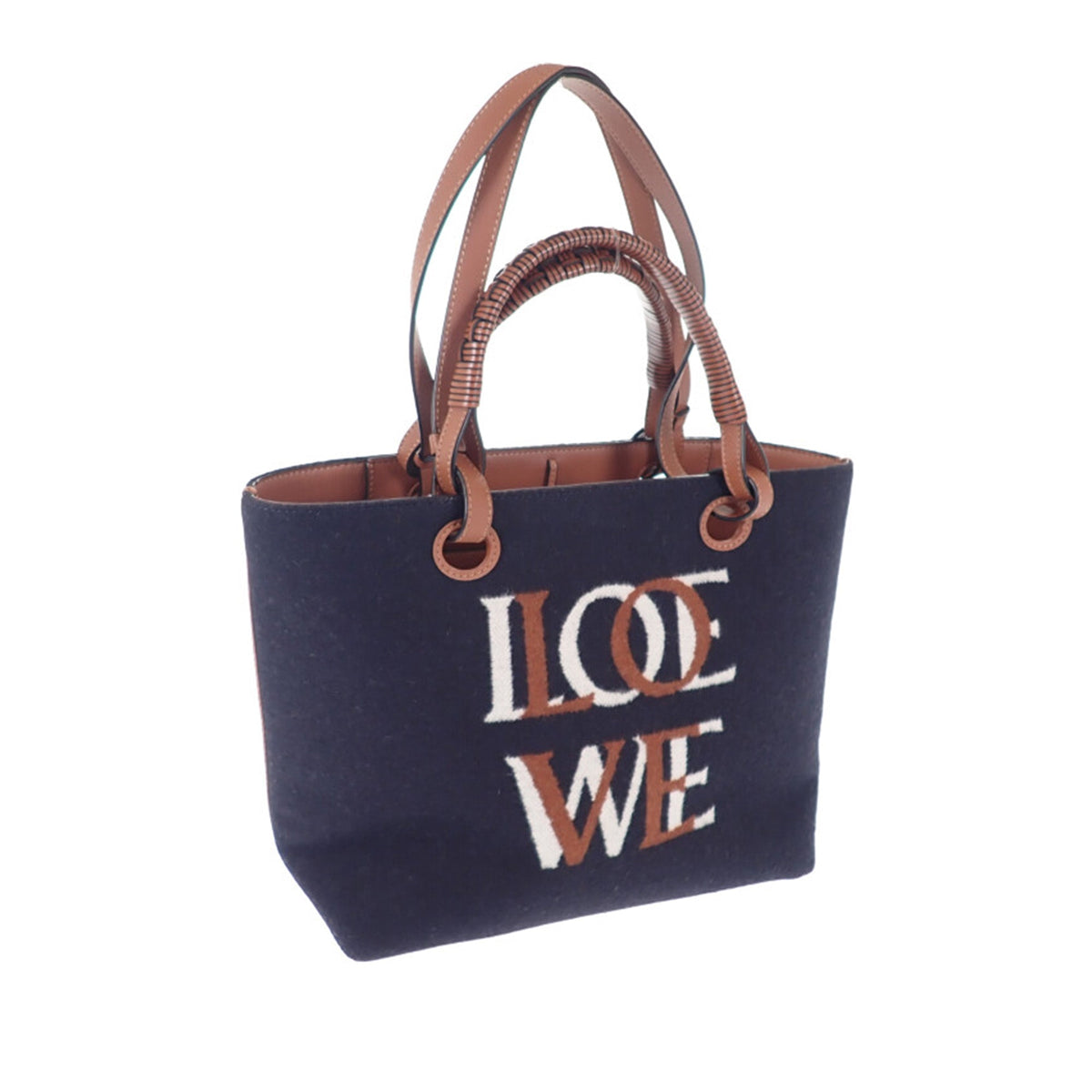 LOEWE Small Love Anagram Wool Tote