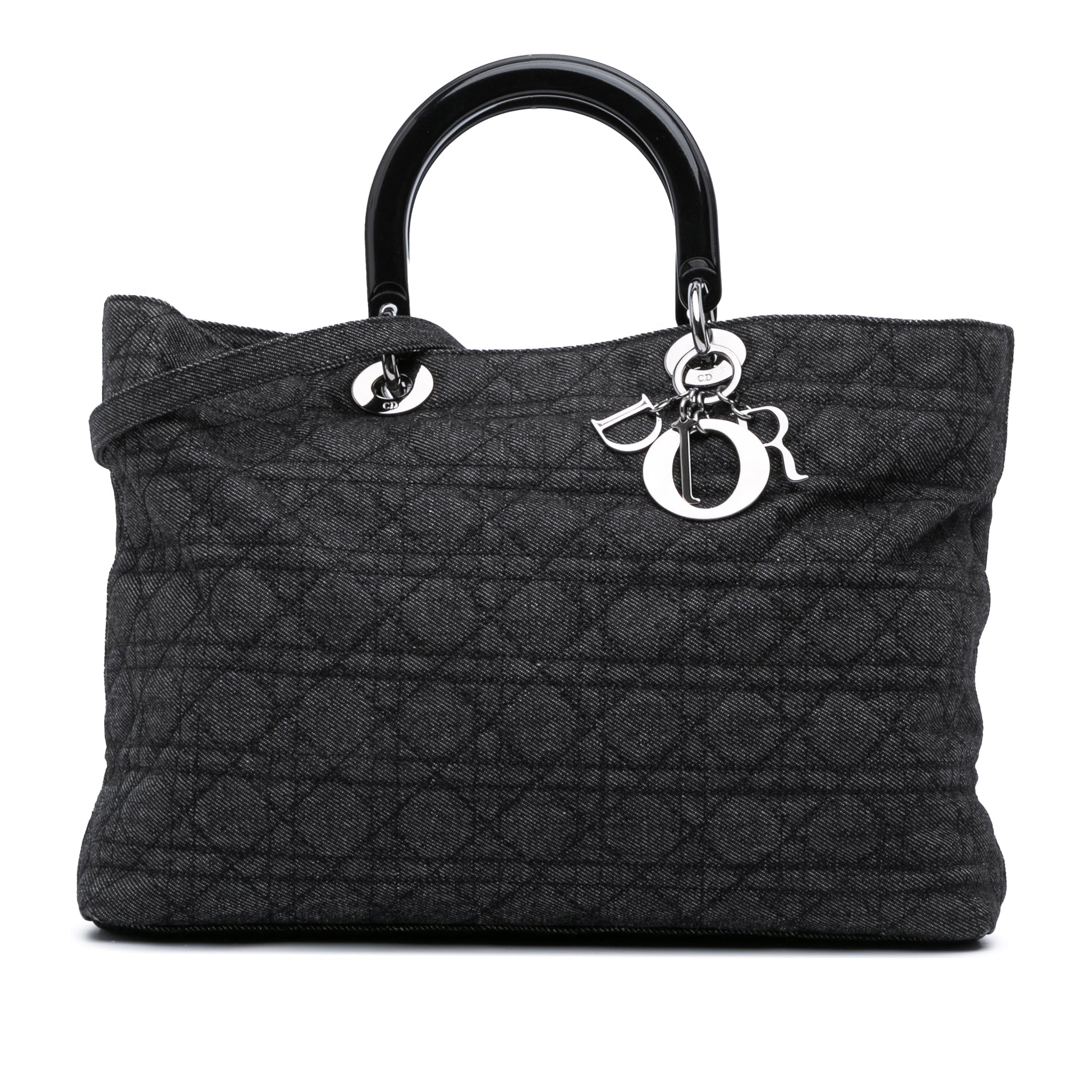 Dior Extra Large Denim Cannage Lady Dior