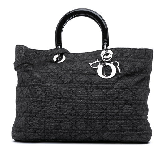 Dior Extra Large Denim Cannage Lady Dior