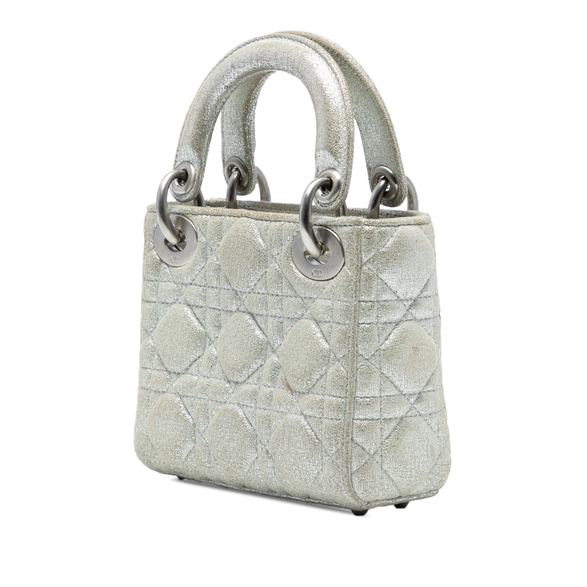 Dior Micro Metallic Calfskin Cannage Lady Dior