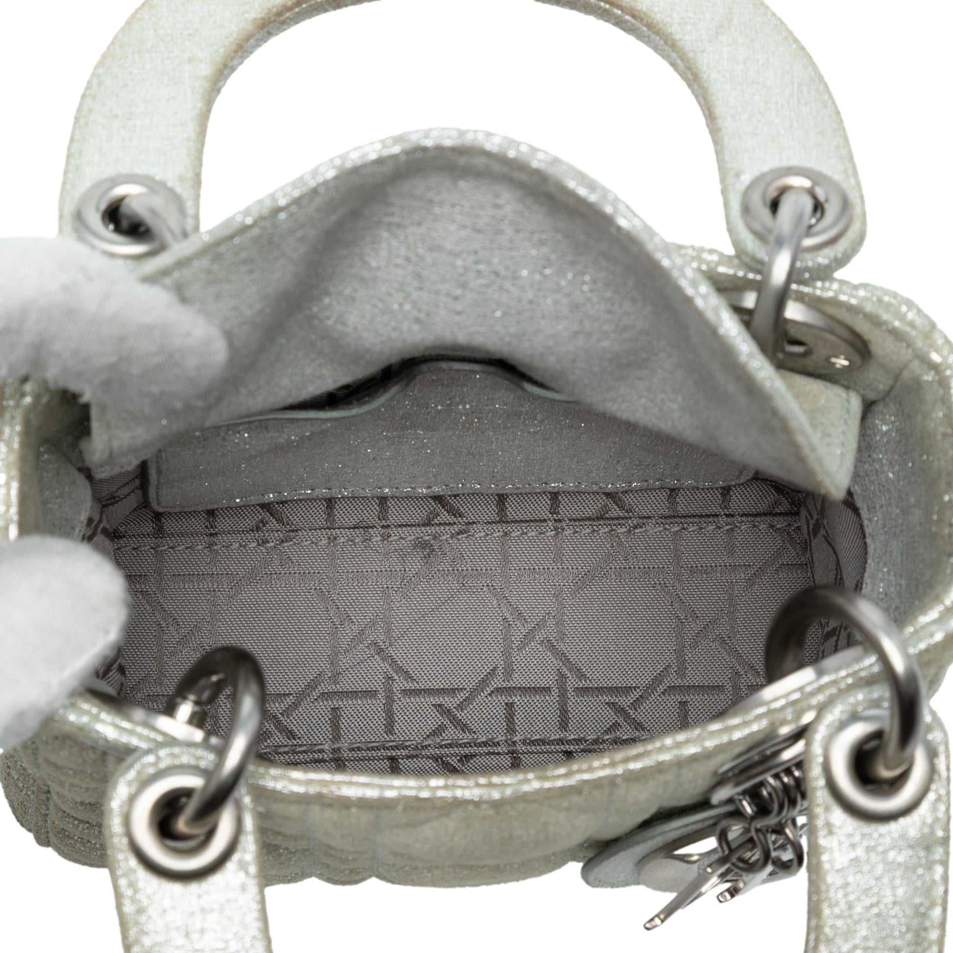 Dior Micro Metallic Calfskin Cannage Lady Dior