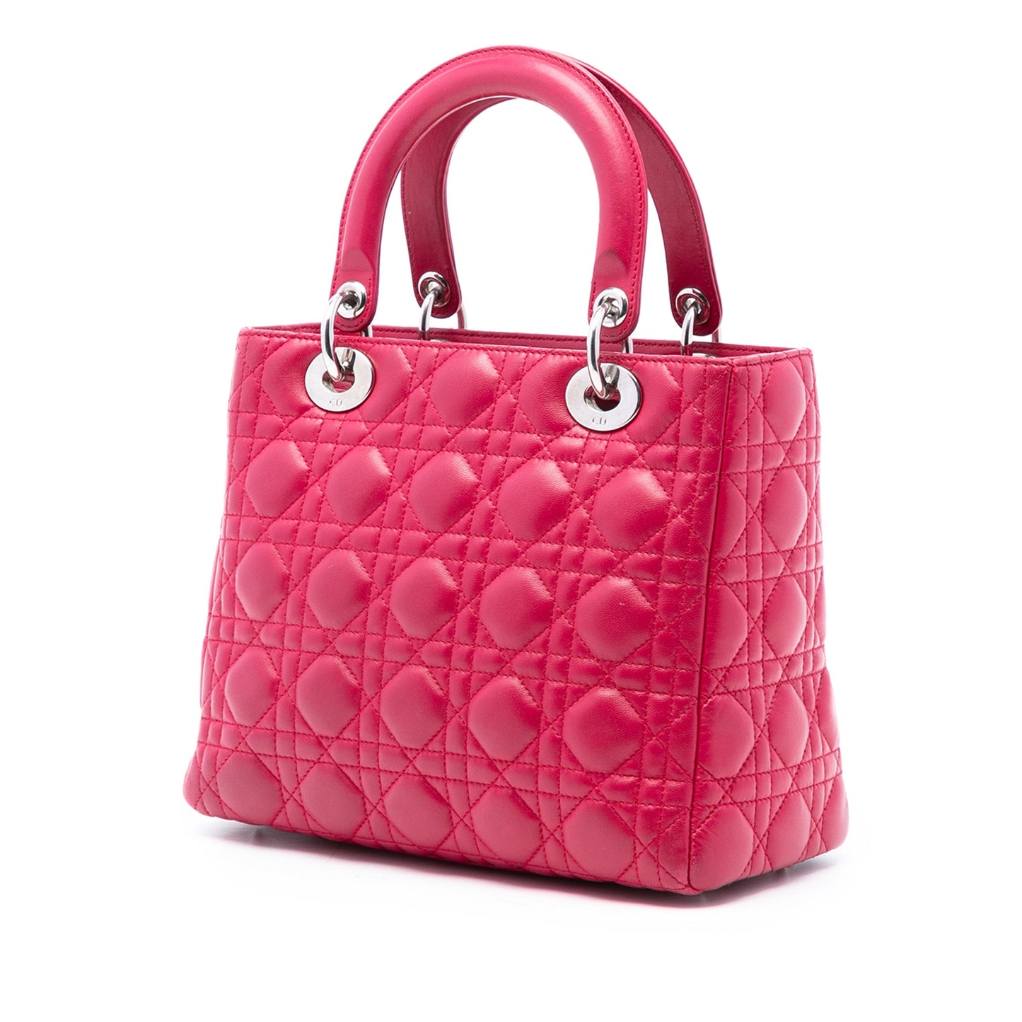 Dior Medium Lambskin Cannage Pearl Lady Dior