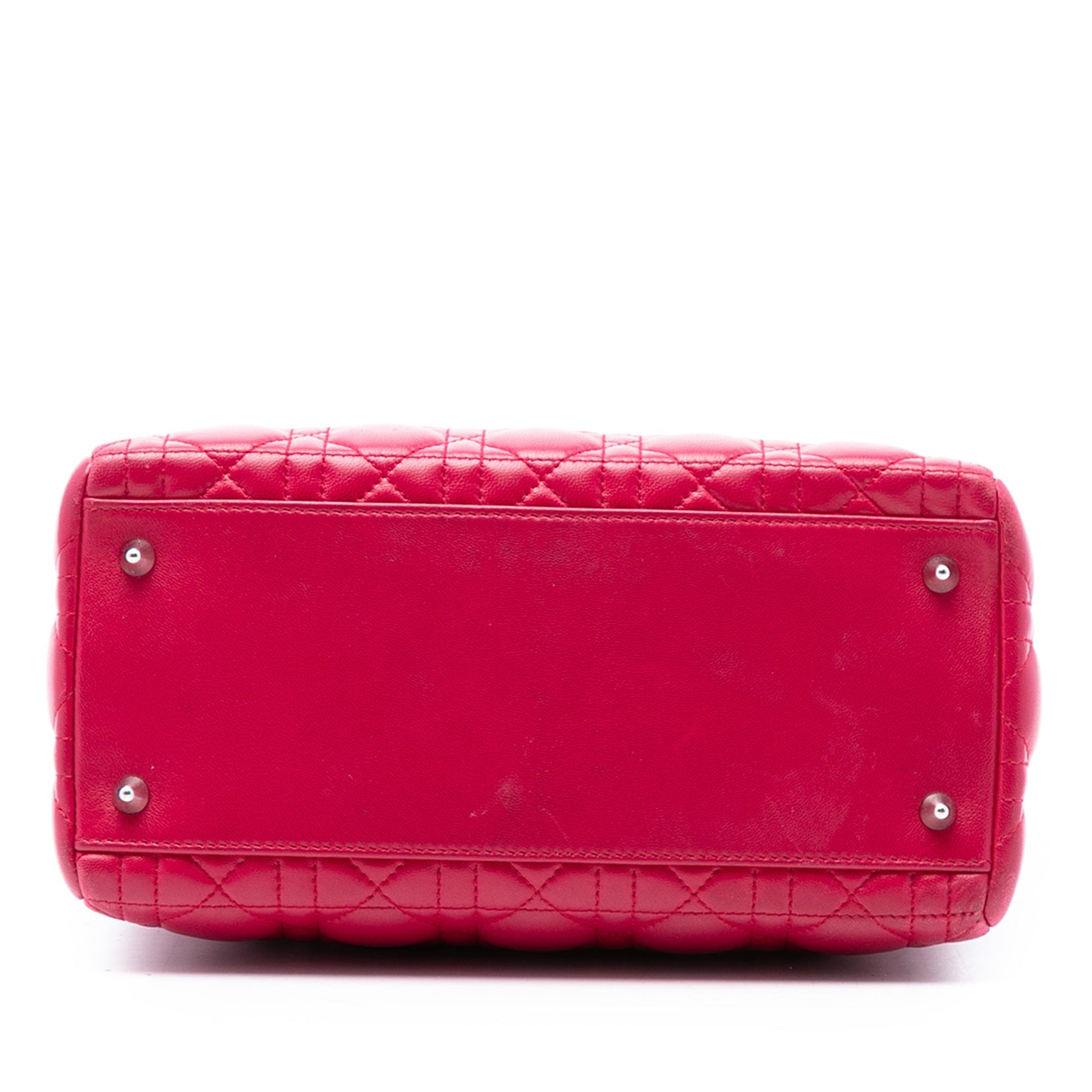 Dior Medium Lambskin Cannage Pearl Lady Dior