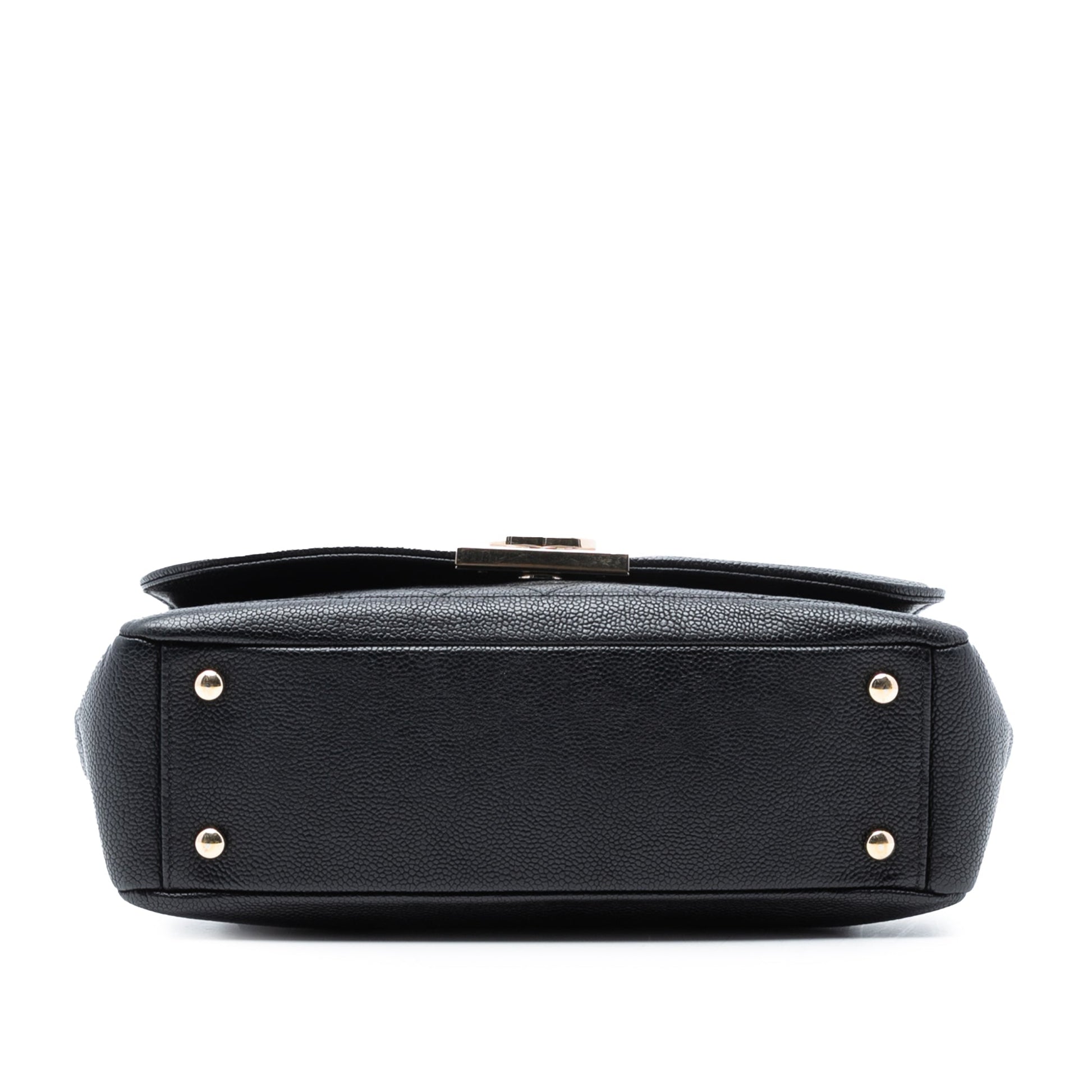 Chanel Quilted Caviar CC Plate Flap Pocket Shoulder Bag
