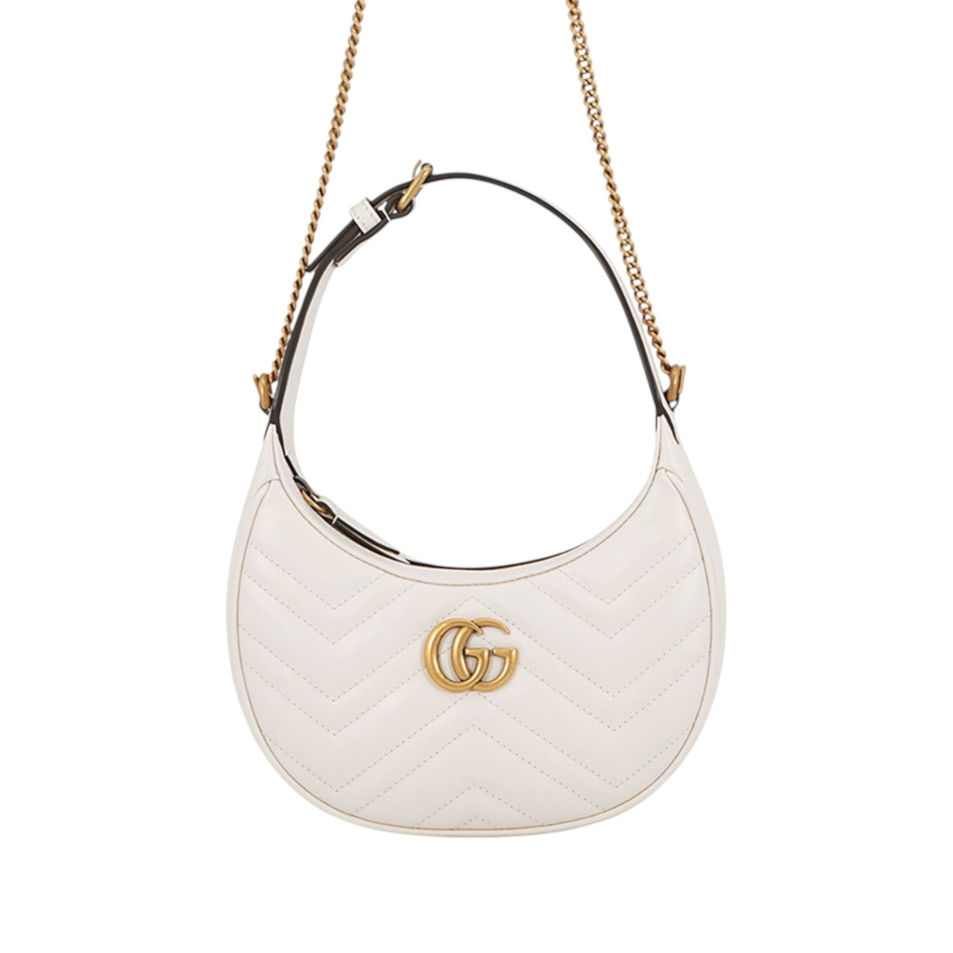 Gucci Mini GG Marmont Matelasse Calfskin Half Moon Bag