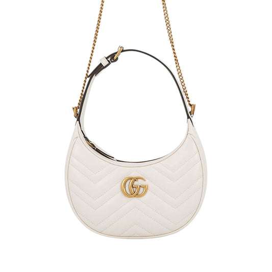 Gucci Mini GG Marmont Matelasse Calfskin Half Moon Bag