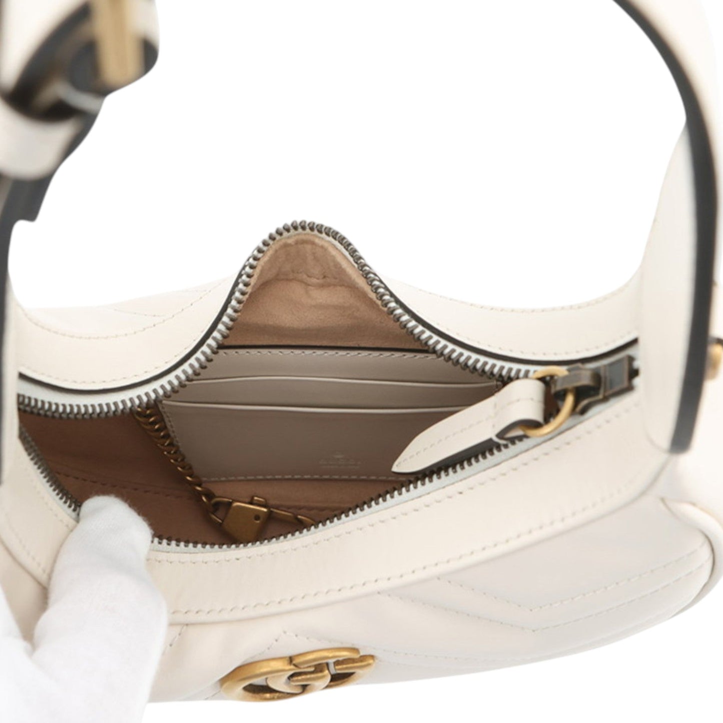 Gucci Mini GG Marmont Matelasse Calfskin Half Moon Bag