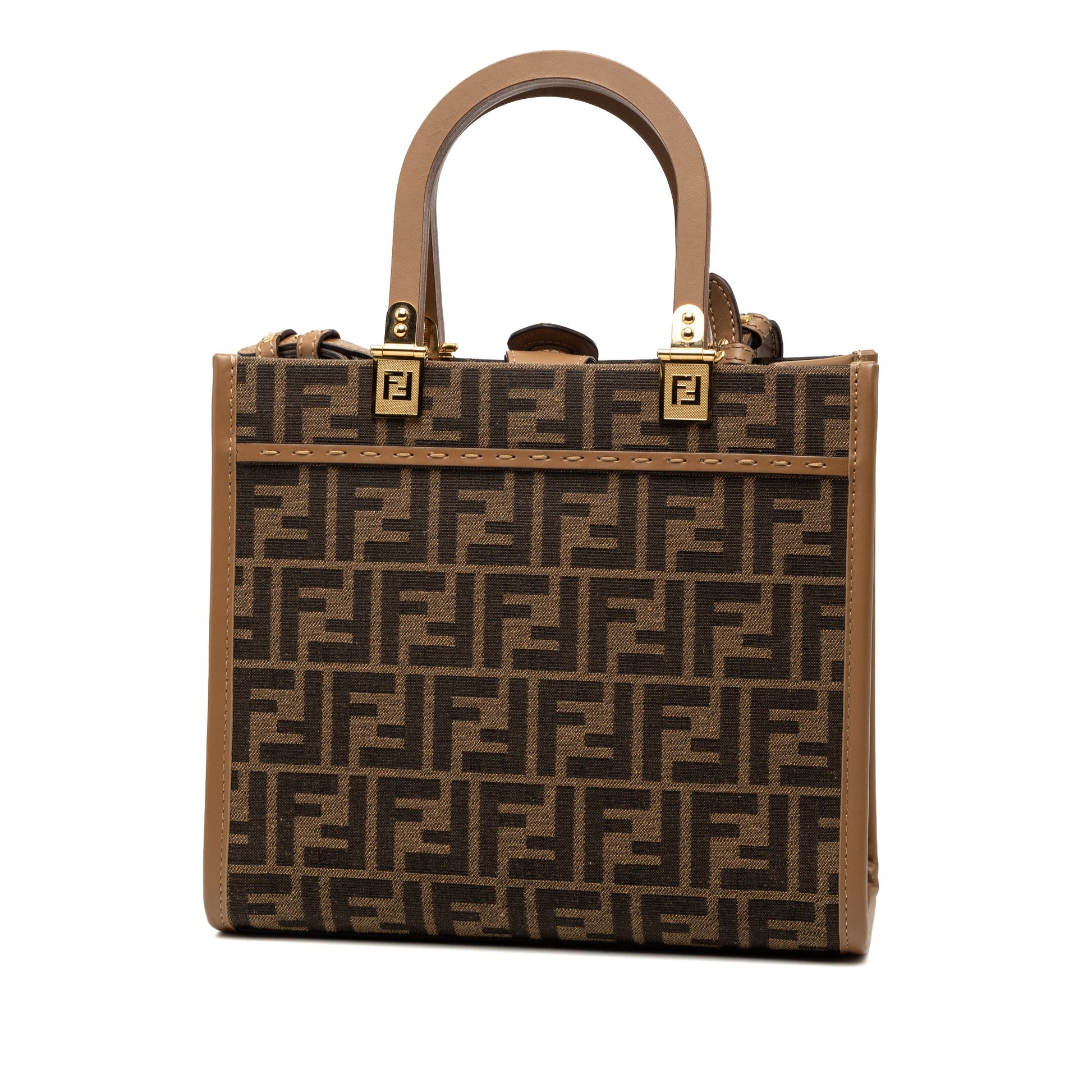 Fendi Small Zucca Canvas Sunshine Shopper Tote