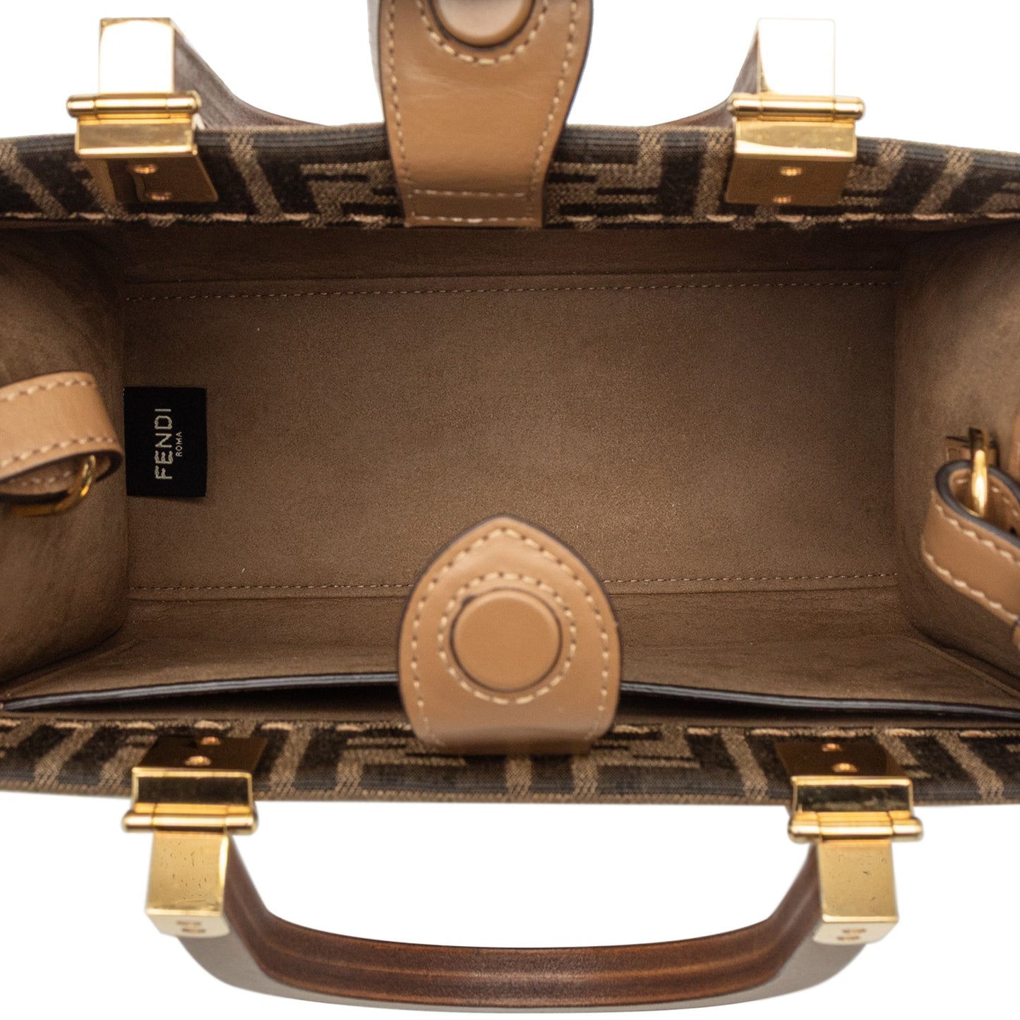 Fendi Small Zucca Canvas Sunshine Shopper Tote