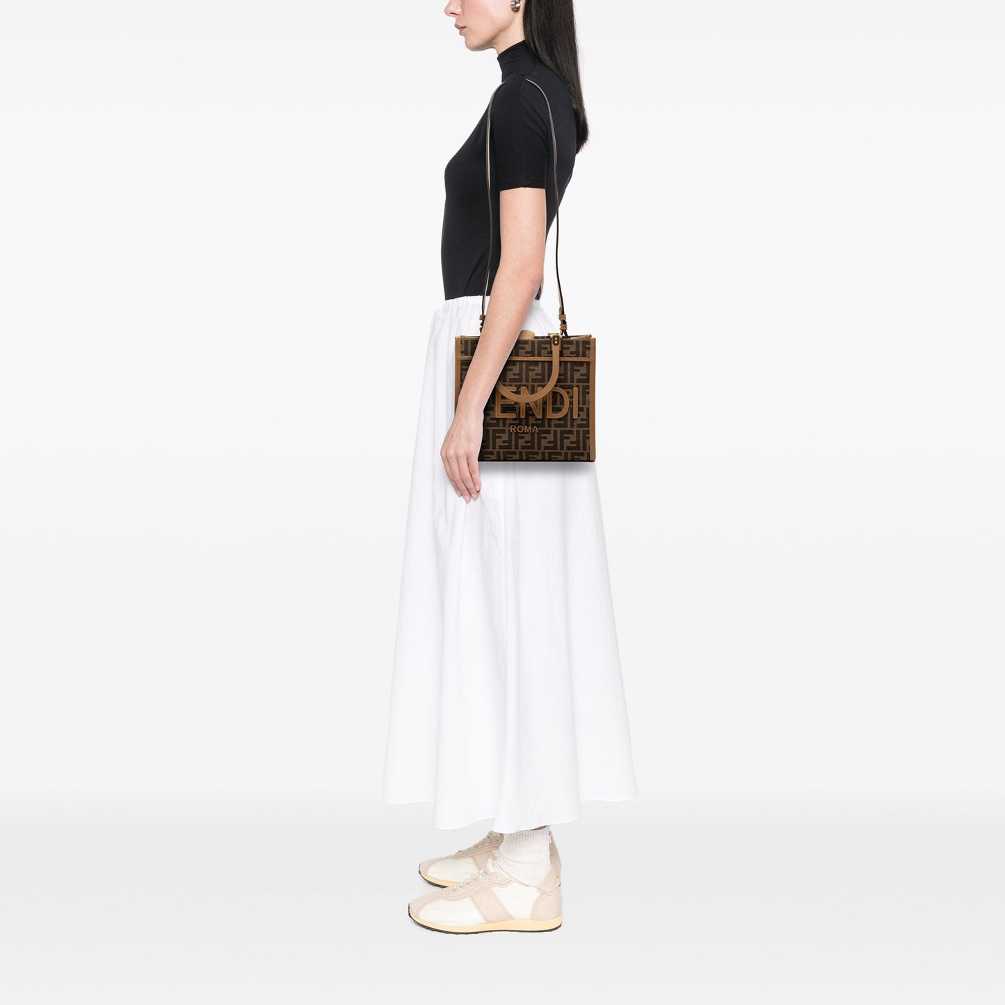 Fendi Small Zucca Canvas Sunshine Shopper Tote