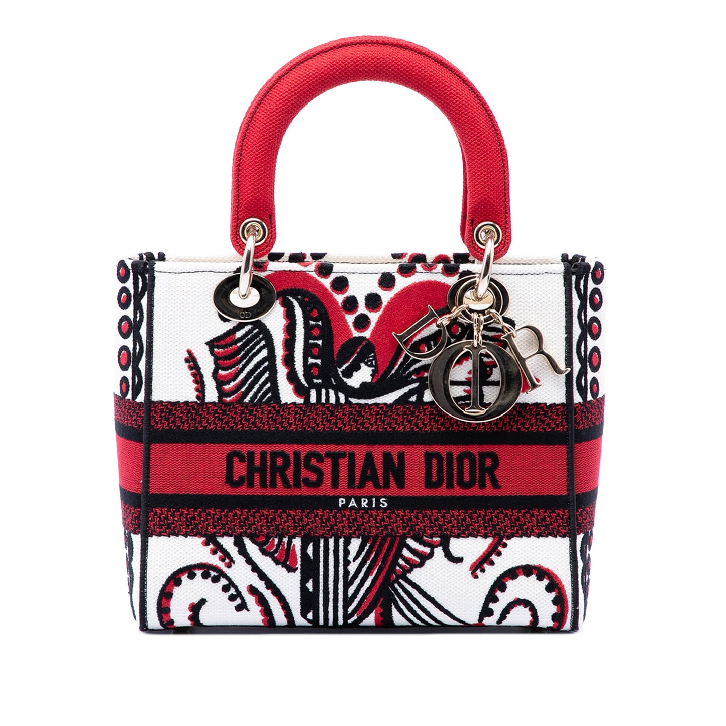 Dior Medium Embroidered Canvas Cupidon Lady D Lite