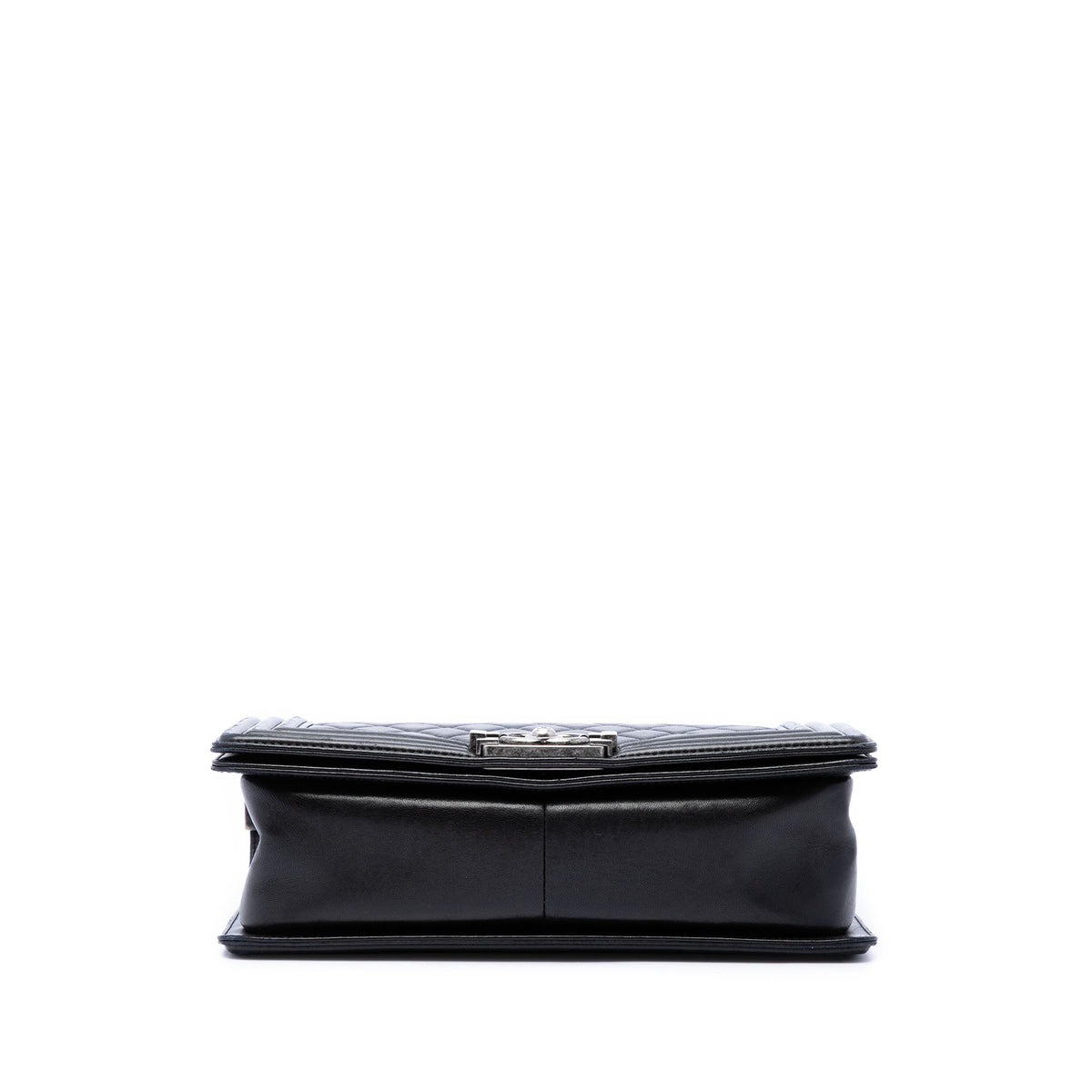 Chanel Old Medium Quilted Lambskin Boy Flap — Black