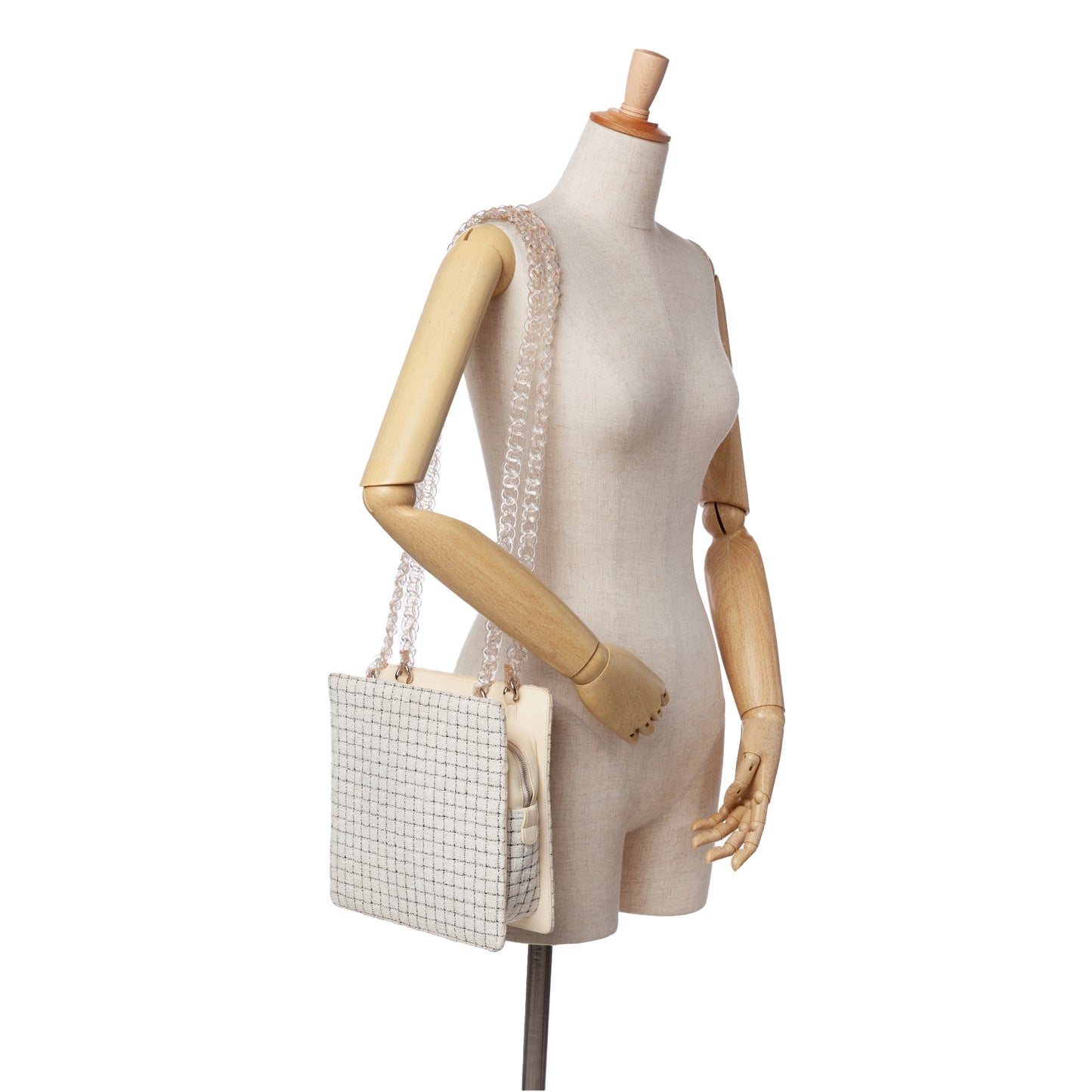 Chanel Tweed and Resin Zipped Shopping Bag