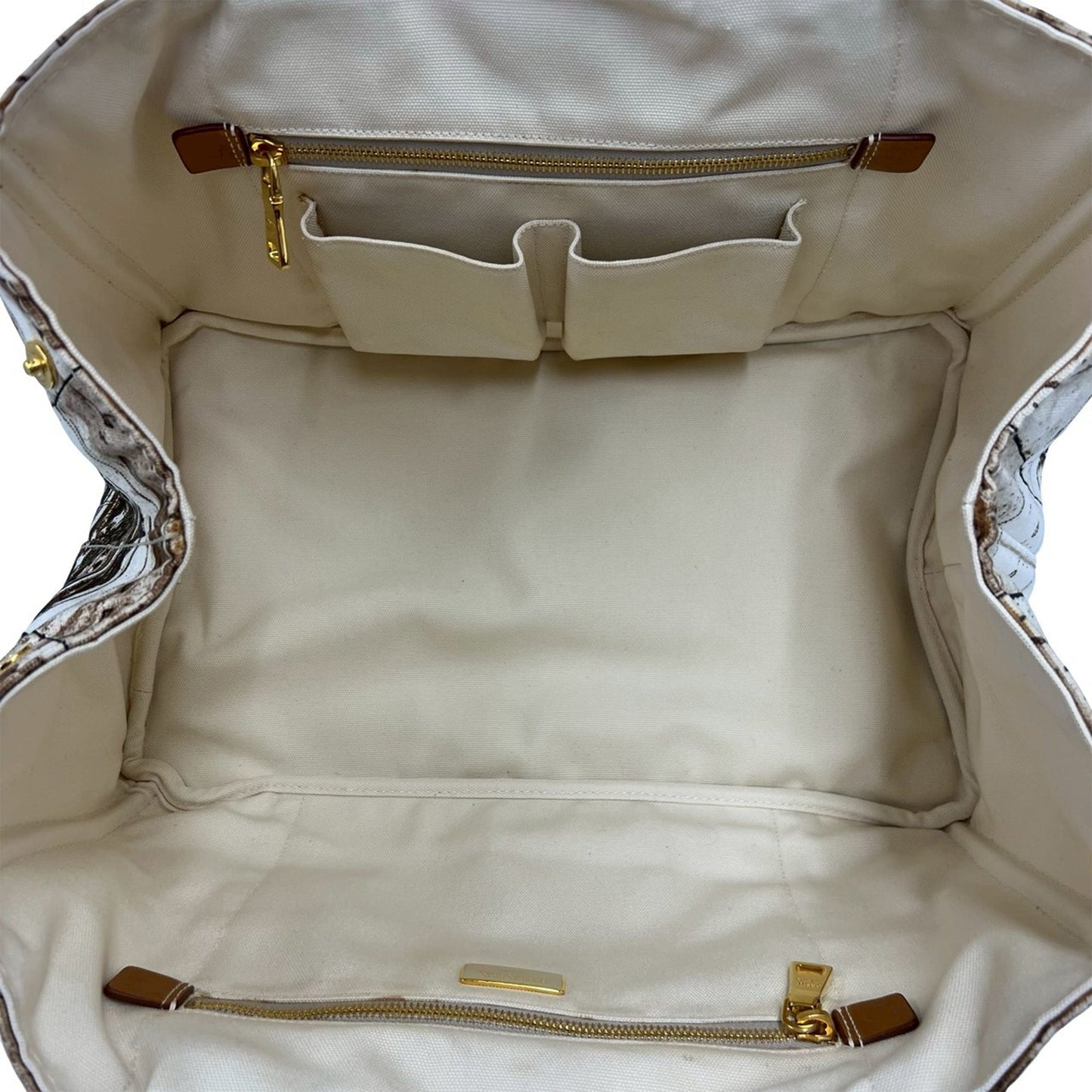 Prada Large Canvas Canapa Azulejos Satchel