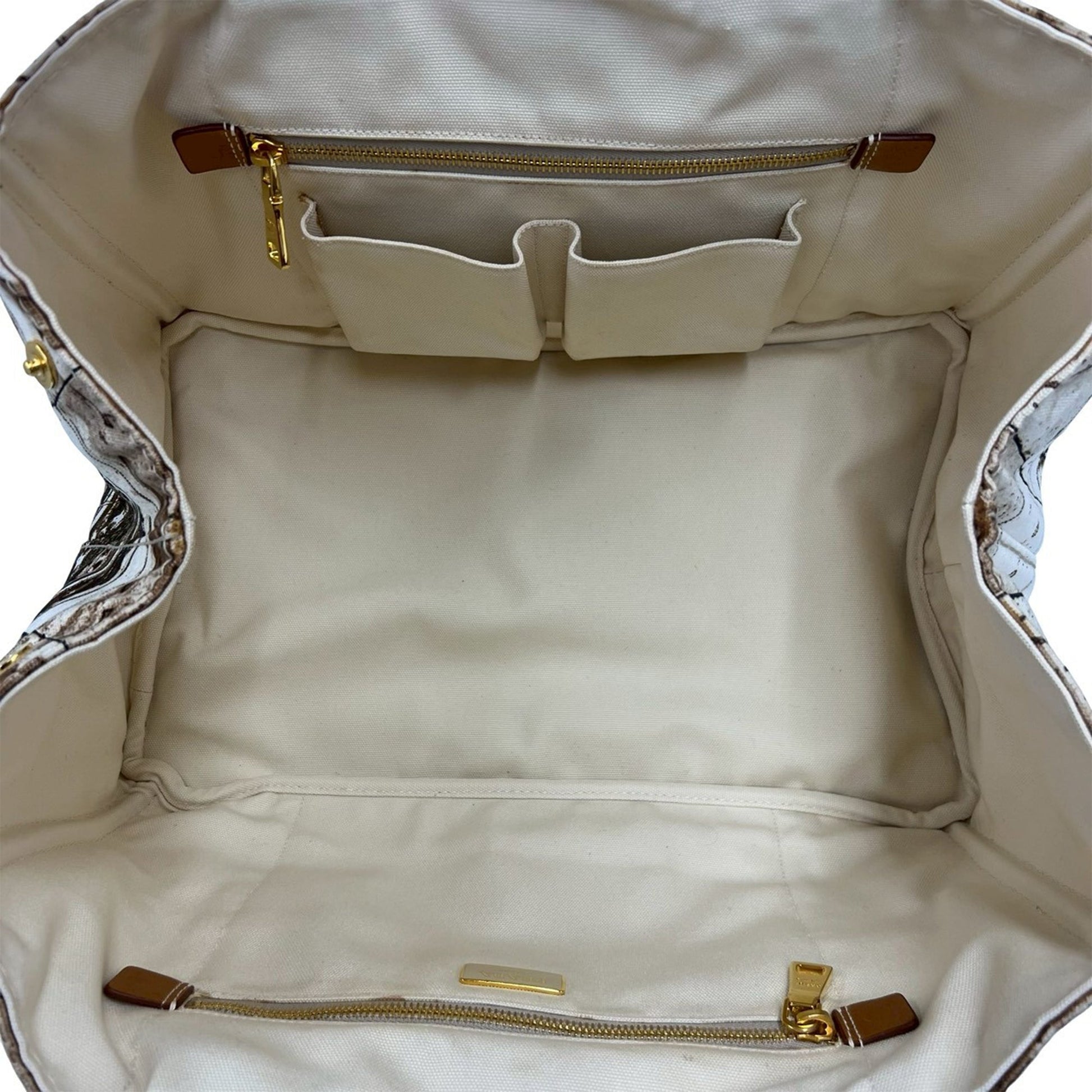 Prada Large Canvas Canapa Azulejos Satchel