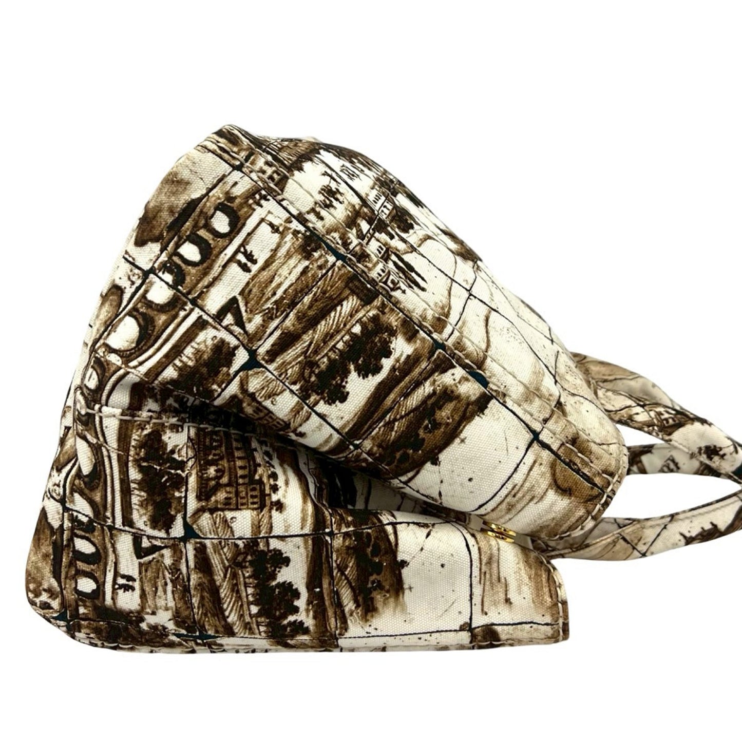 Prada Large Canvas Canapa Azulejos Satchel
