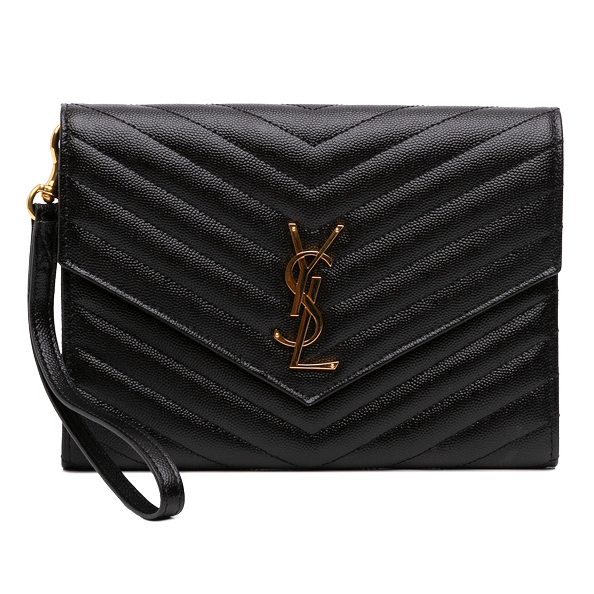 Saint Laurent Grain De Poudre Matelasse Cassandre Flap Pouch