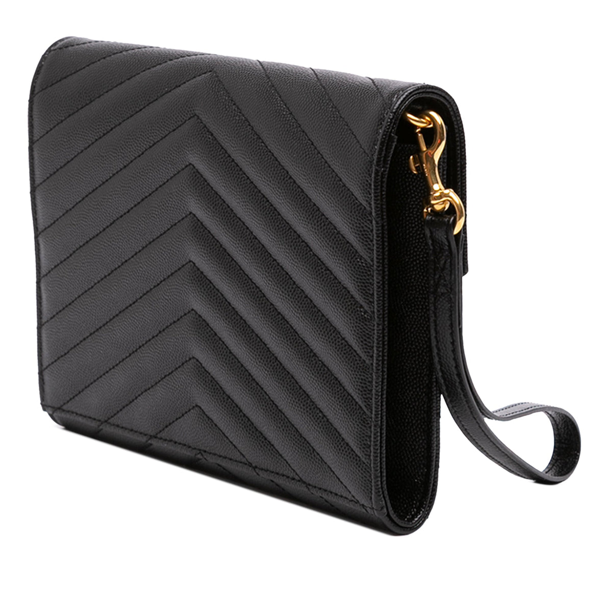 Saint Laurent Grain De Poudre Matelasse Cassandre Flap Pouch