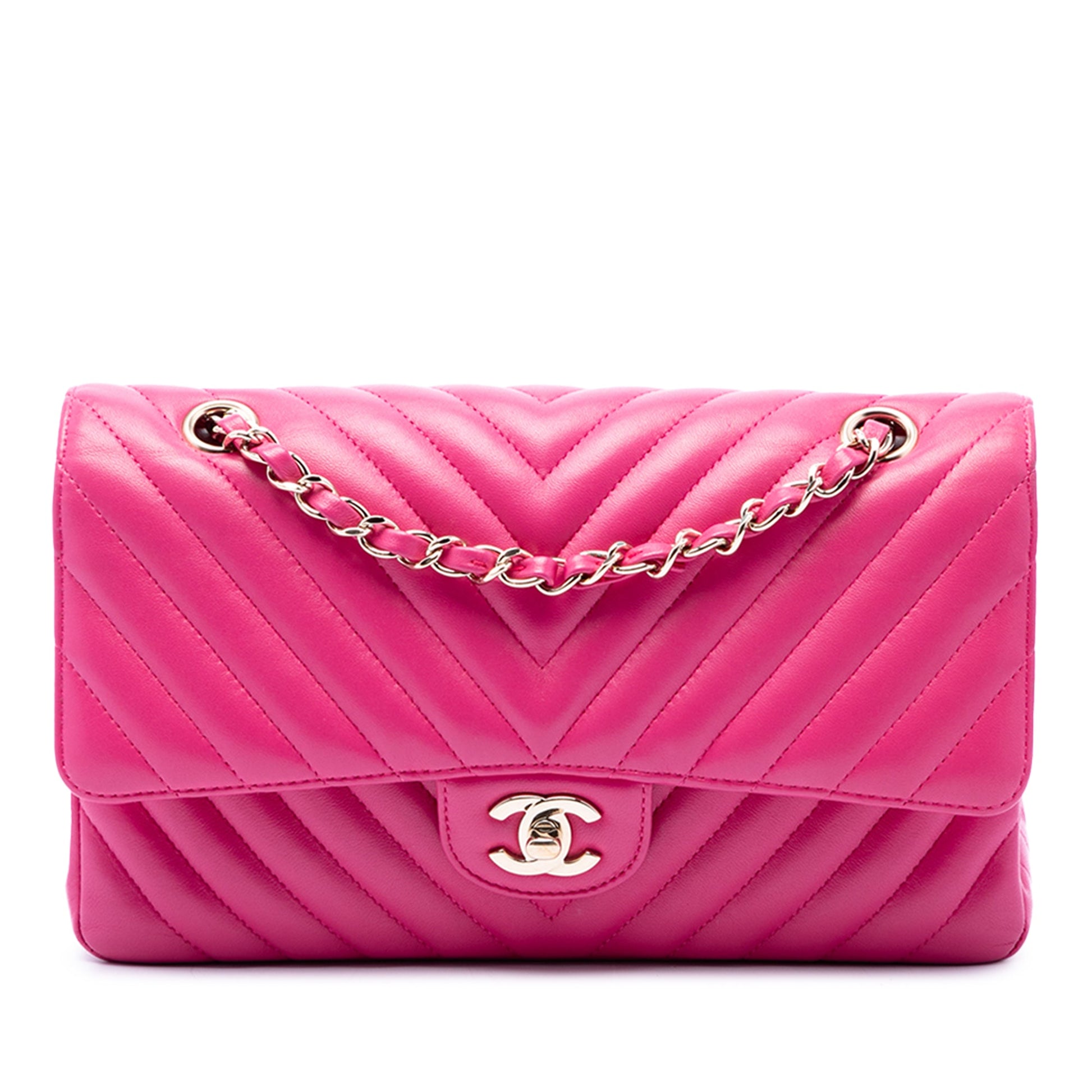Chanel Medium Classic Chevron Lambskin Double Flap